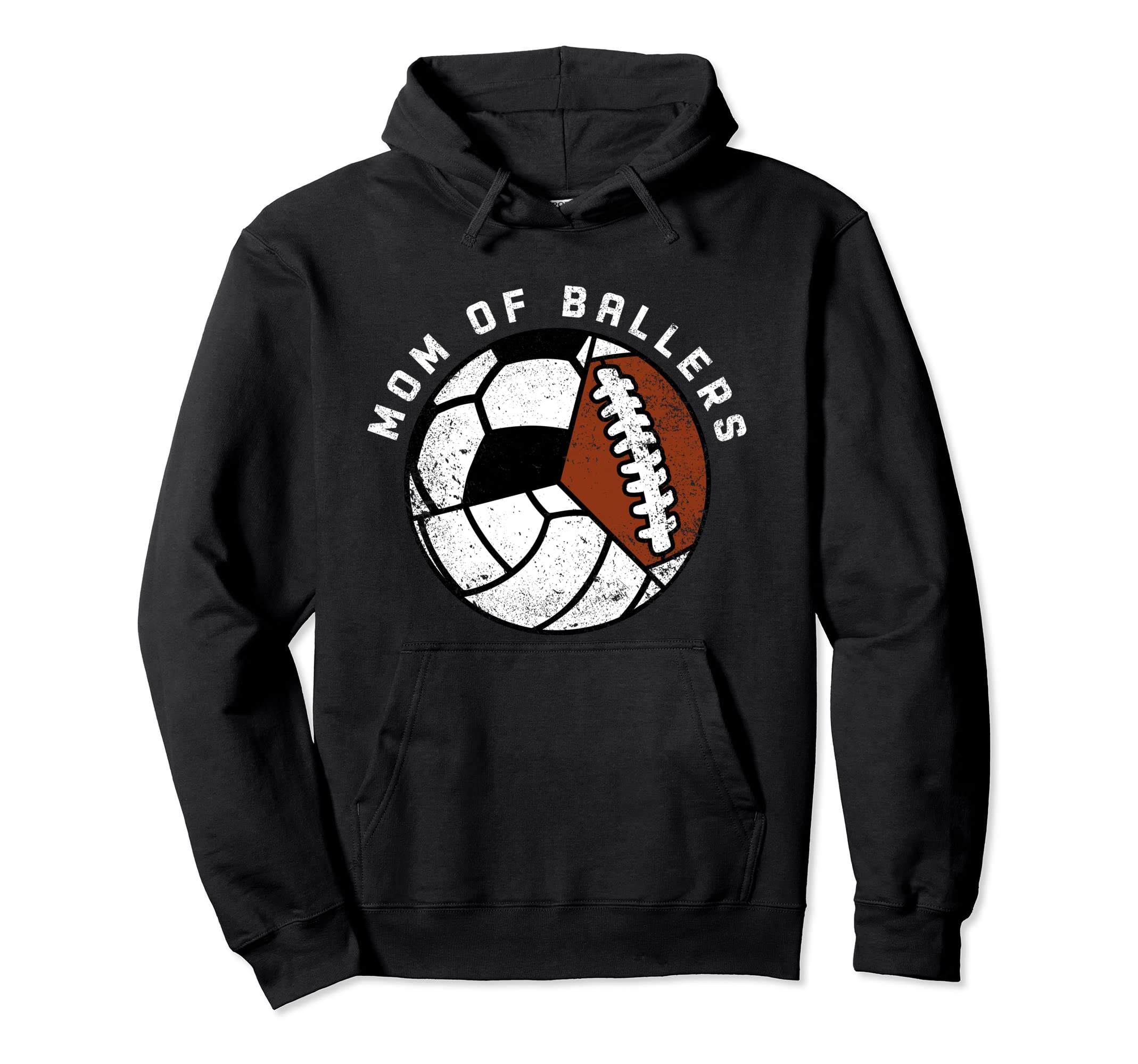 Mom Ballers Funny Volleyball Soccer Hoodie - Novelty Apparel for Adults - T-Shirt, Sweatshirt, Hoodie