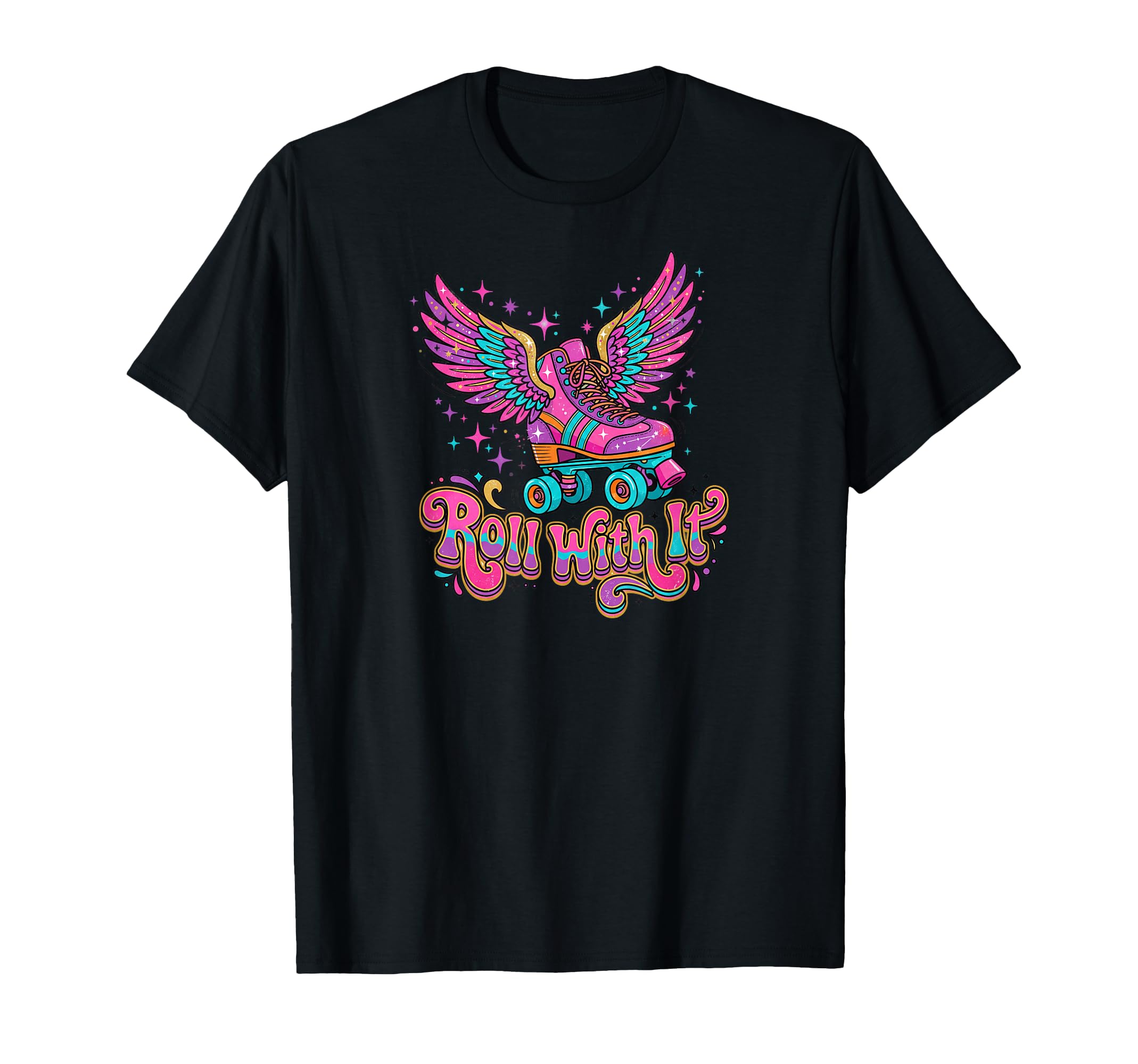 Roll It Winged Roller Skate Vibes T-Shirt - Aesthetic Graphic for Adults - T-Shirt, Sweatshirt, Hoodie