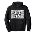 Soccer Sister Soccer Sis Coquette Bow Hoodie - Minimalist Print for Adults - T-Shirt, Sweatshirt, Hoodie