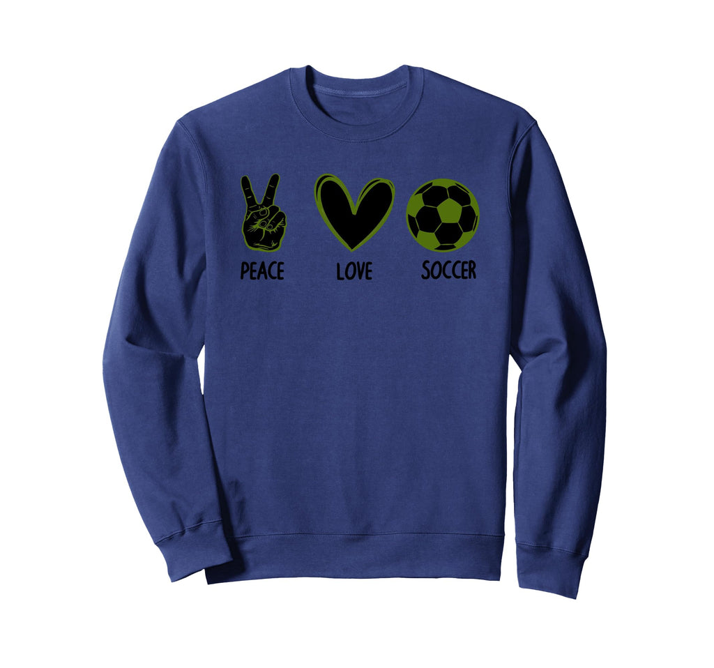Soccer Peace Love Football Sports Sweatshirt - Unique Graphic for Adults - T-Shirt, Sweatshirt, Hoodie
