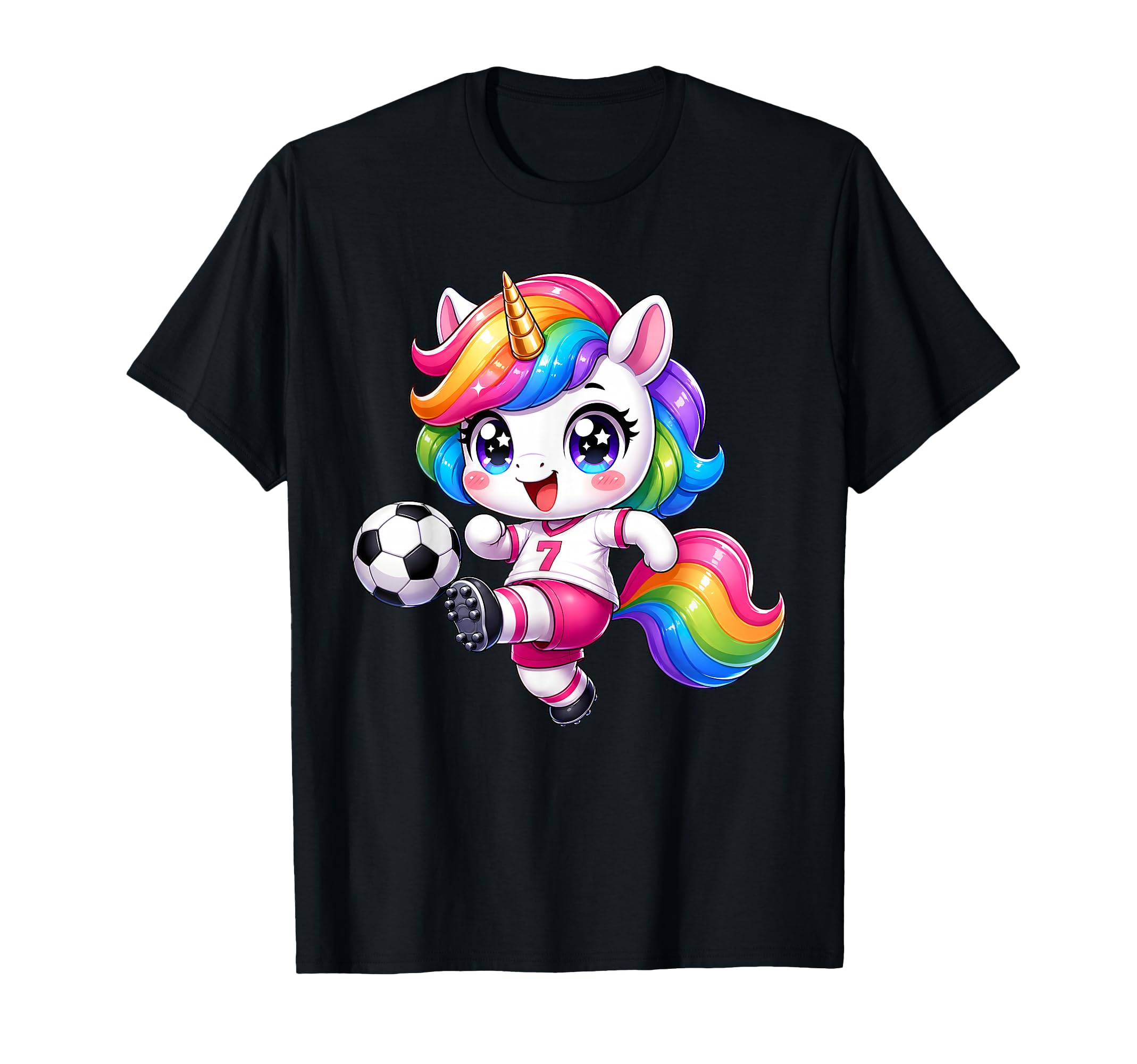 Kawaii Unicorn Playing Soccer T-Shirt - Fun Novelty Design for Adults - T-Shirt, Sweatshirt, Hoodie