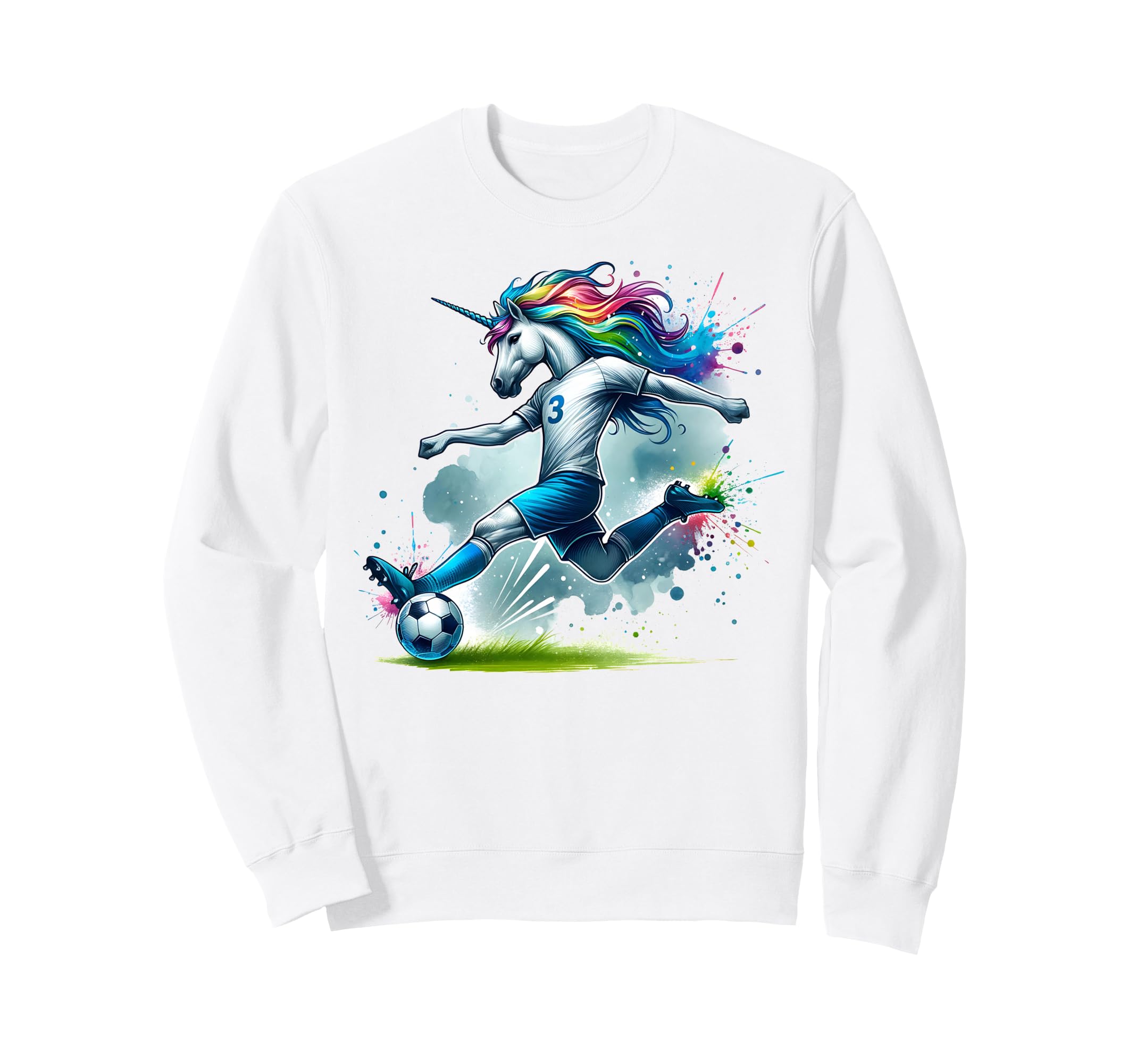 Footballer Unicorn Fans Soccer Team Sweatshirt - Unique Graphic for Adults - T-Shirt, Sweatshirt, Hoodie