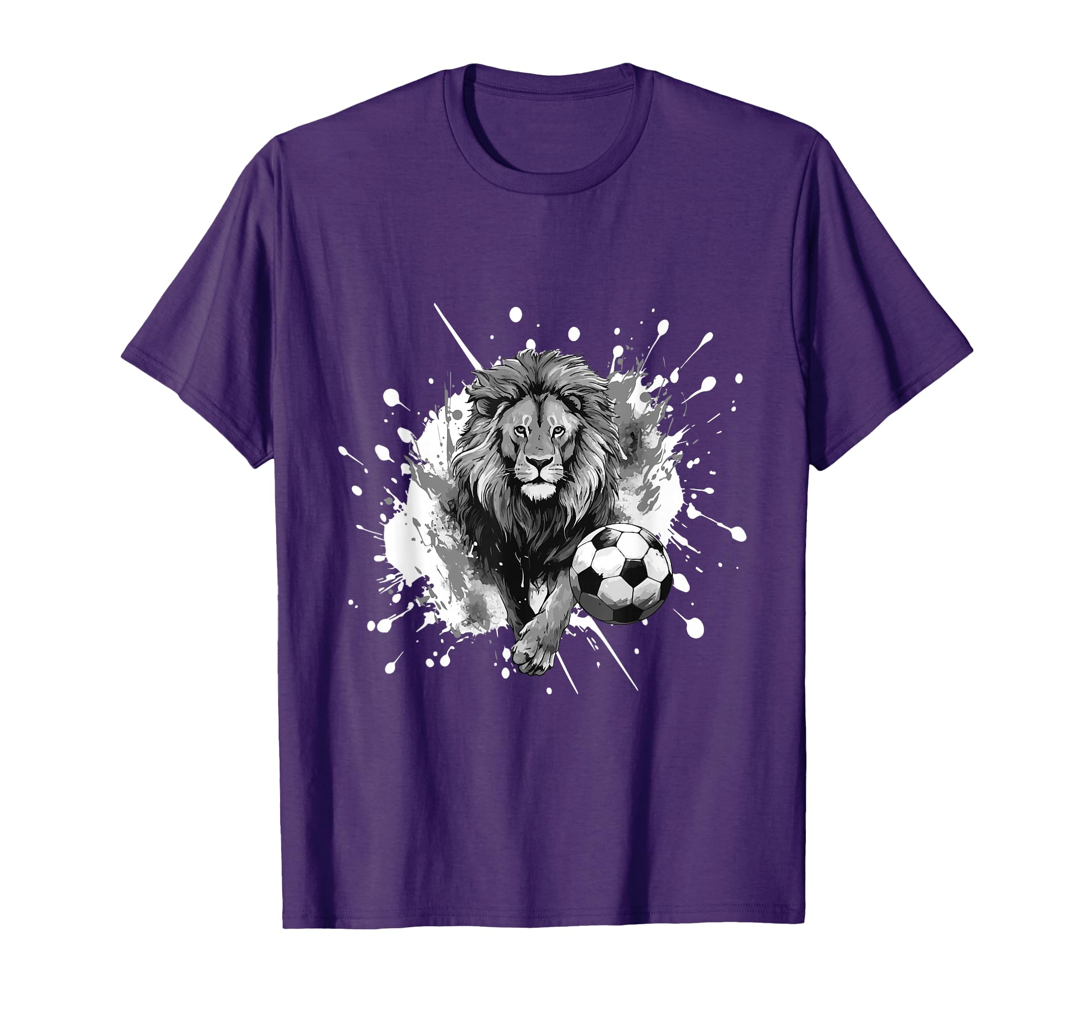 Lion Playing Soccer Sports Team Animal T-Shirt - Minimalist Print Unisex - T-Shirt, Sweatshirt, Hoodie