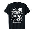He Plays She Cheers Mom Both Cheer T-Shirt - Minimalist Print Men Women - T-Shirt, Sweatshirt, Hoodie