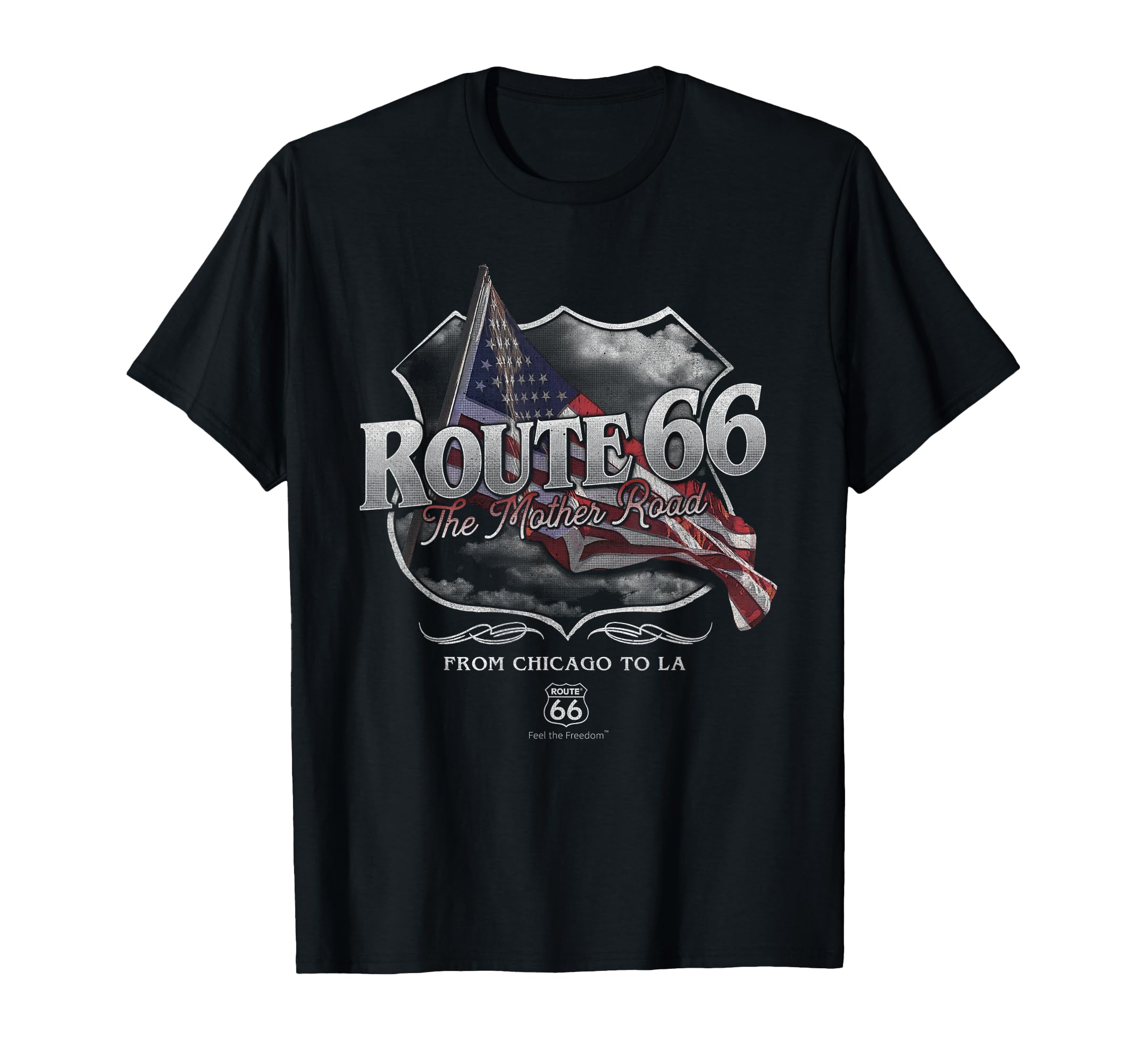 Route 66 Mother Road American Flag T-Shirt - Casual Everyday Wear Unisex - T-Shirt, Sweatshirt, Hoodie
