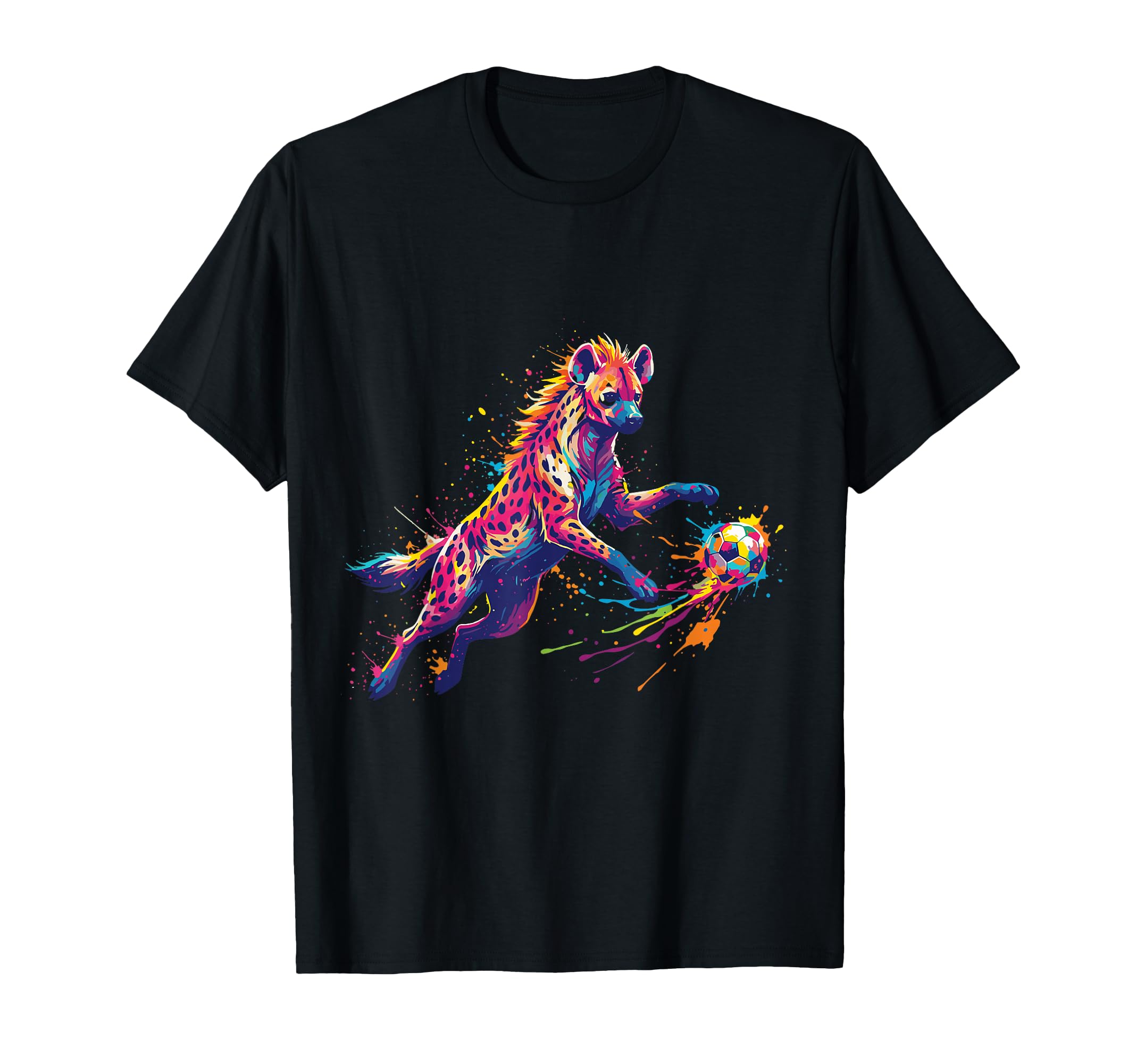 Soccer Player Hyena Art Paint T-Shirt - Streetwear Style for Adults - T-Shirt, Sweatshirt, Hoodie