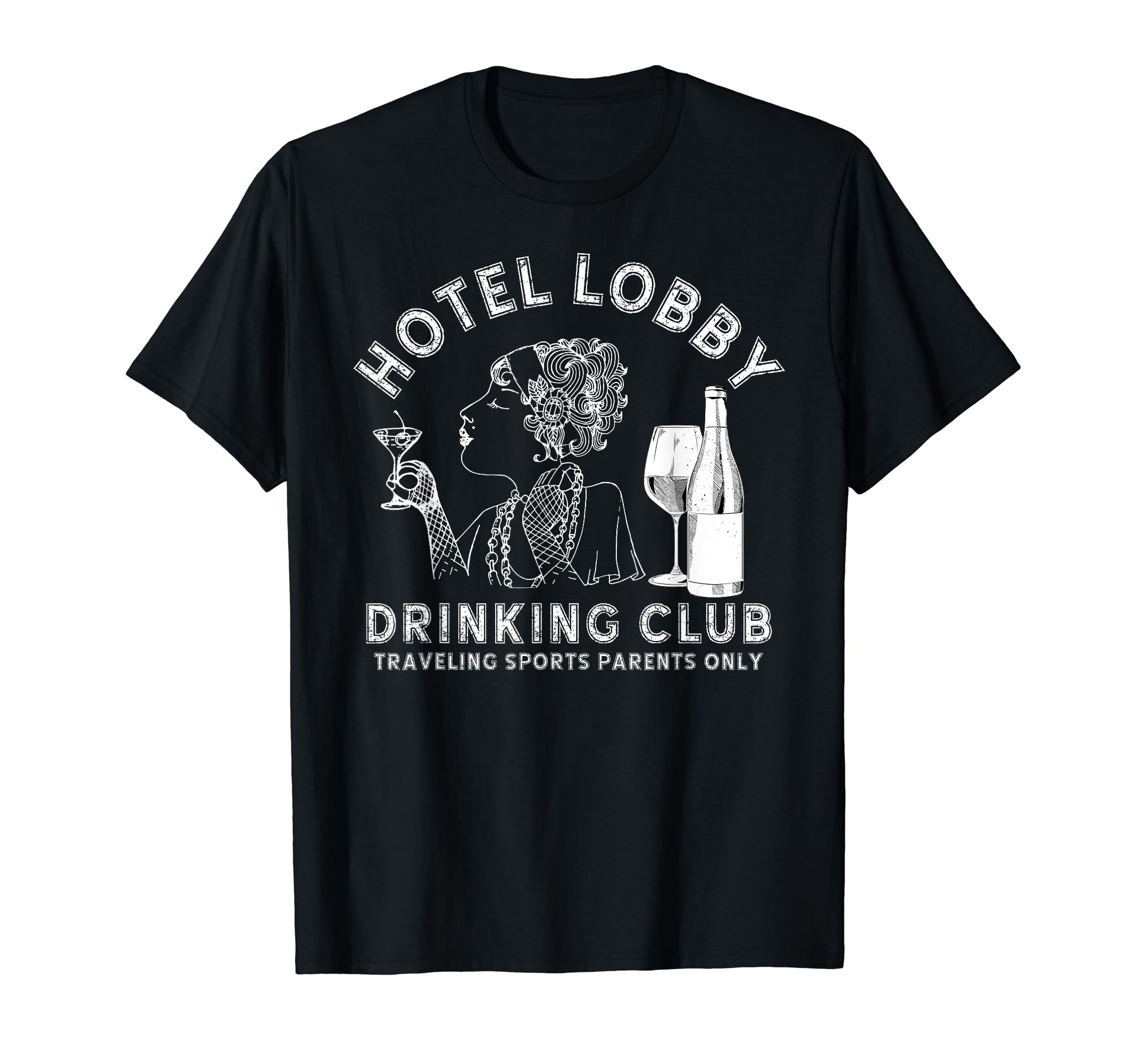 Hotel Lobby Drinking Club Traveling T-Shirt - Custom Art Print Men Women - T-Shirt, Sweatshirt, Hoodie