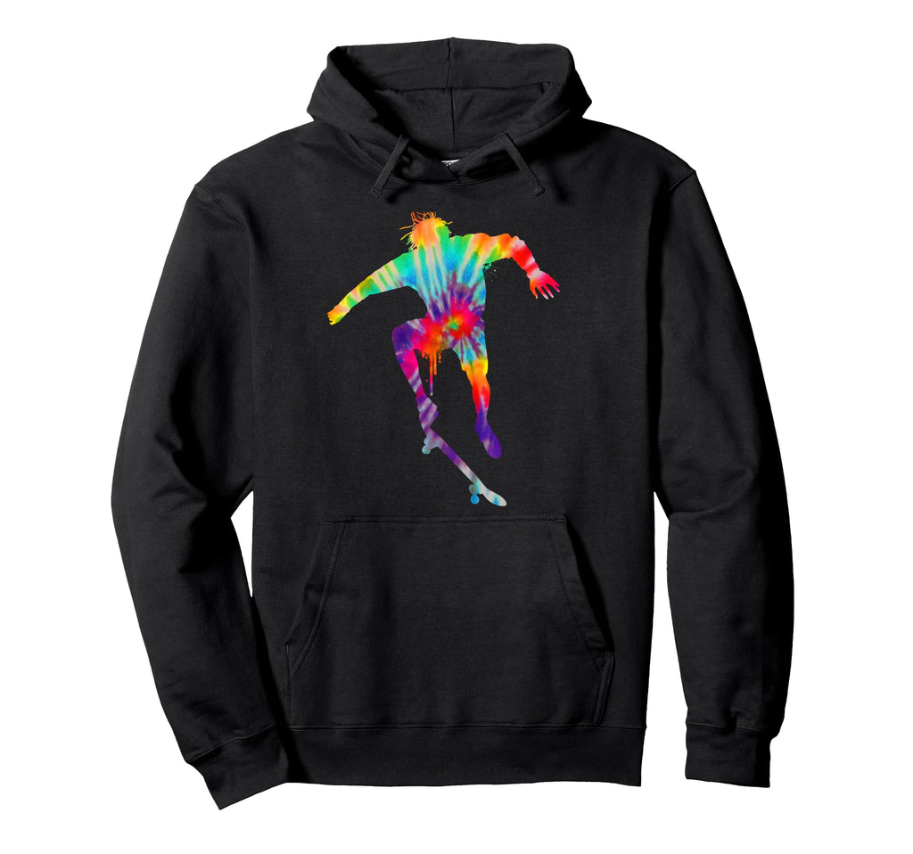 Skater Tie Dye Skateboard Skating Hoodie - Minimalist Print for Adults - T-Shirt, Sweatshirt, Hoodie