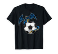 Soccer Dragon Sitting Soccer Ball T-Shirt - Custom Art Print Unisex - T-Shirt, Sweatshirt, Hoodie
