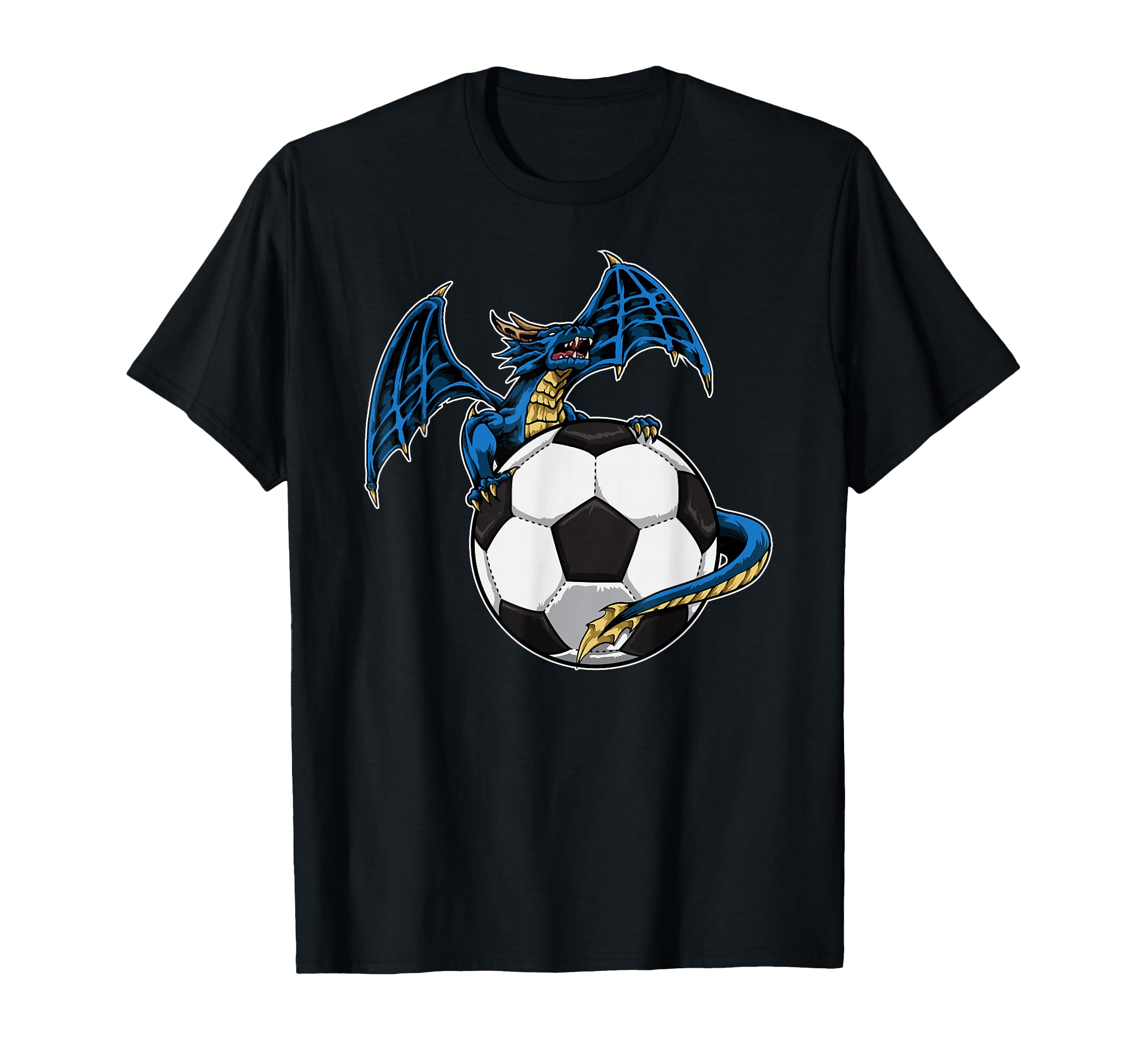 Soccer Dragon Sitting Soccer Ball T-Shirt - Custom Art Print Unisex - T-Shirt, Sweatshirt, Hoodie