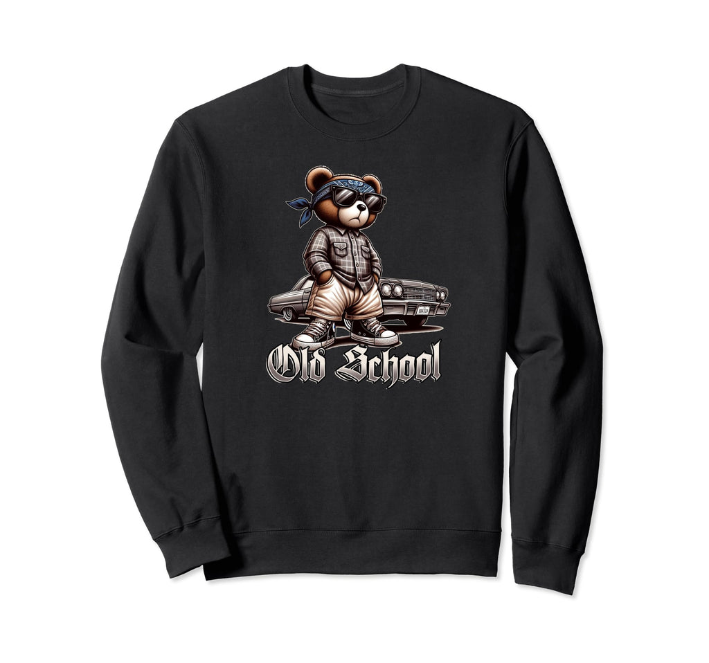 Old School Hip Hop Teddy Bear Sweatshirt - Streetwear Style Men Women - T-Shirt, Sweatshirt, Hoodie