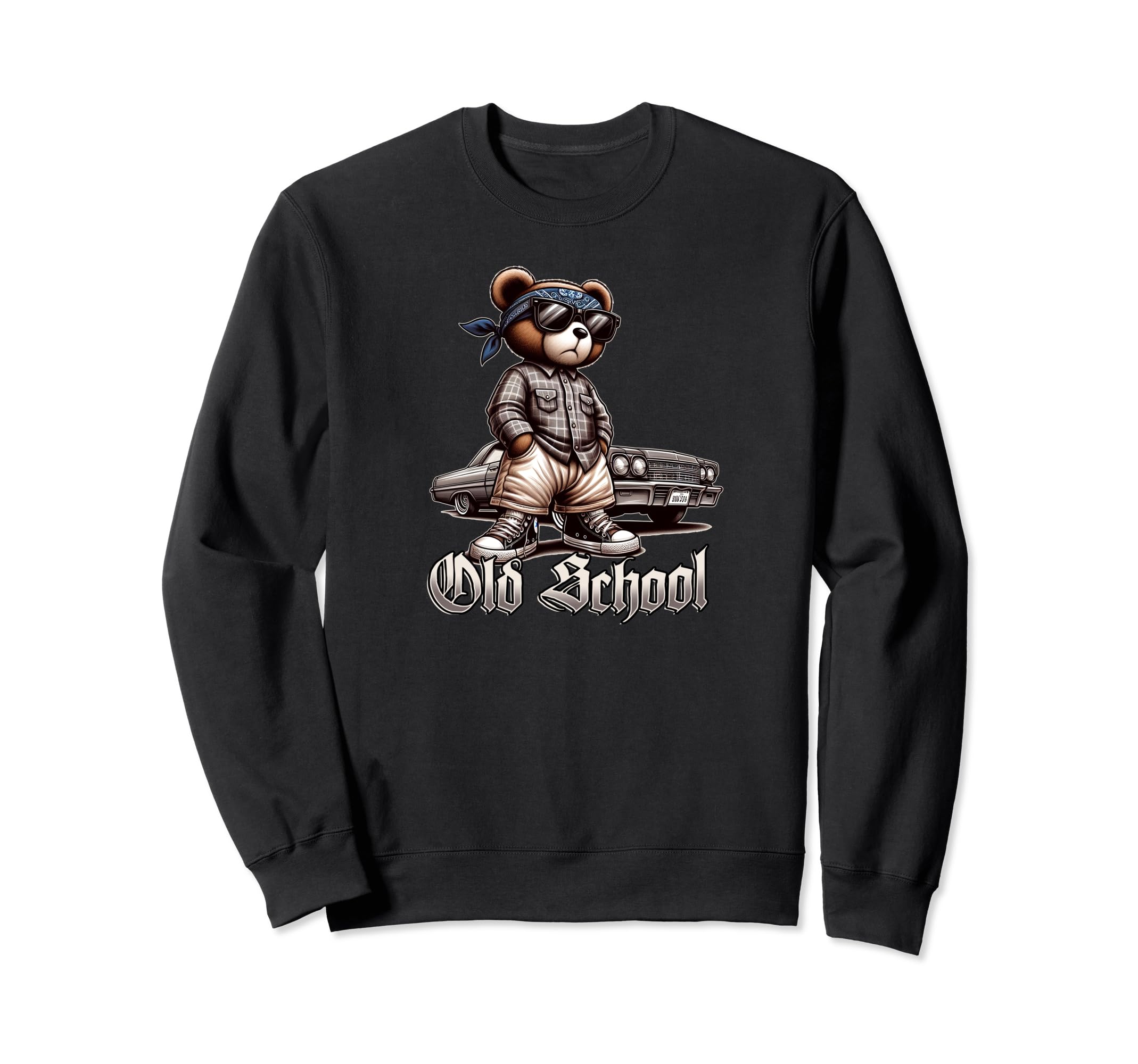 Old School Hip Hop Teddy Bear Sweatshirt - Streetwear Style Men Women - T-Shirt, Sweatshirt, Hoodie