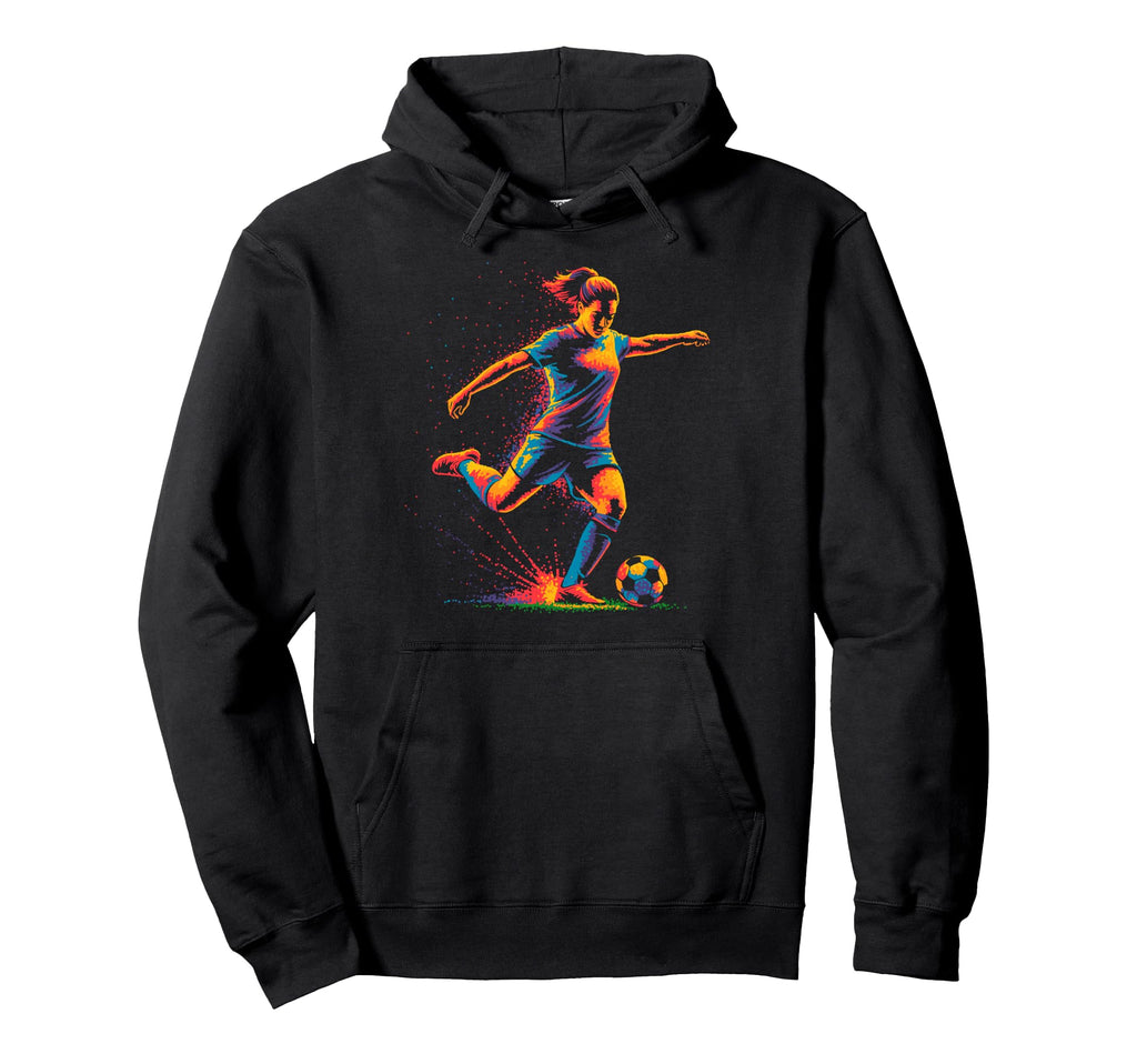 Colorful Funny Soccer Fan Dad Mom Hoodie - Fun Novelty Design for Adults - T-Shirt, Sweatshirt, Hoodie