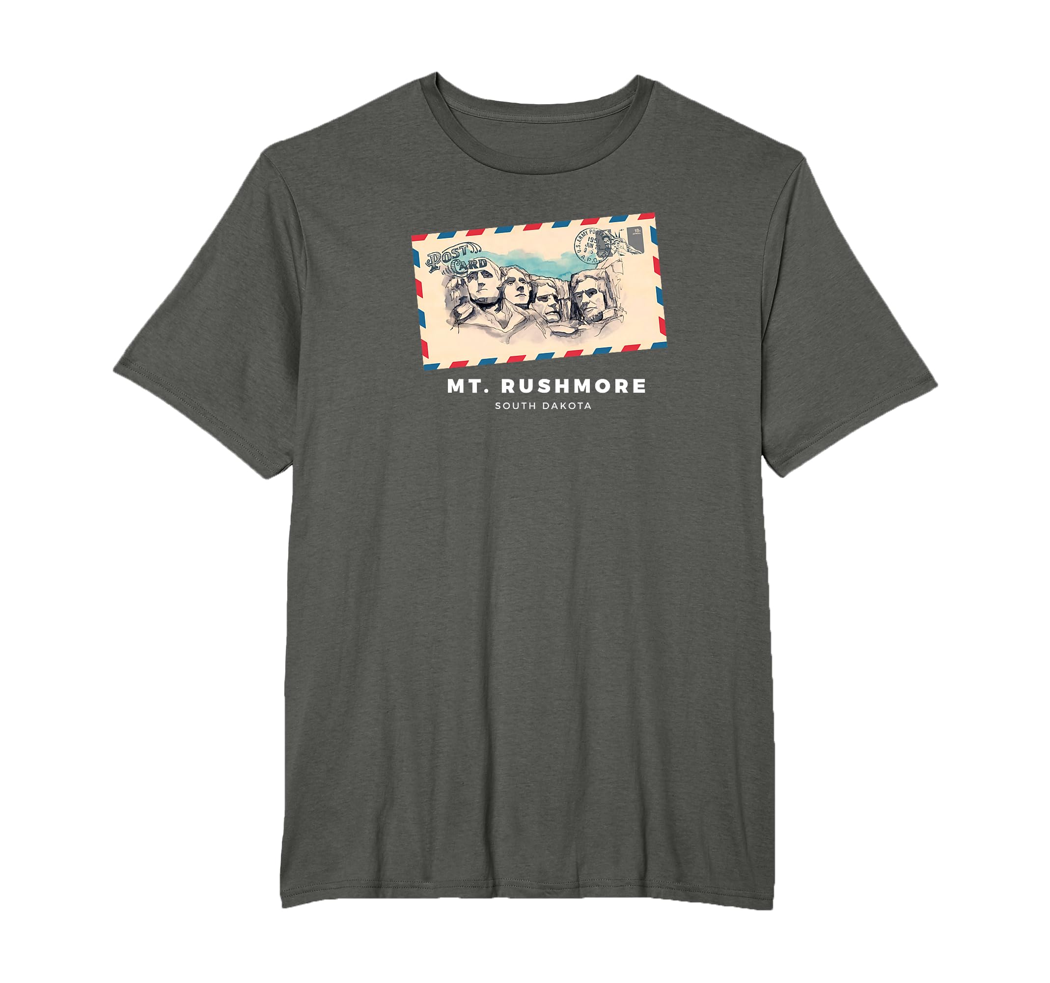 Watercolor Mt Rushmore Postcard T-Shirt - Graphic Print for Adults - T-Shirt, Sweatshirt, Hoodie
