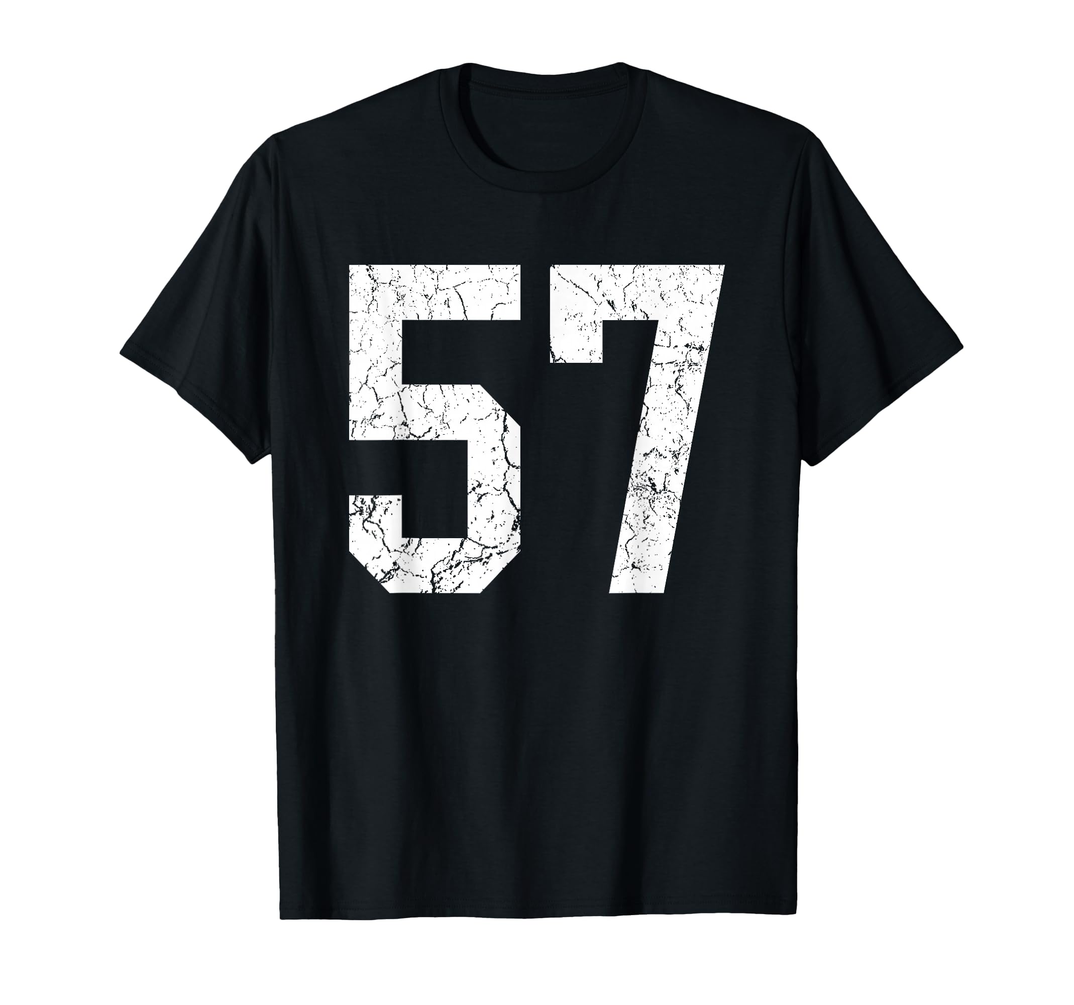 Grunge White Number 57 Jersey Uniform T-Shirt - Graphic Print Men Women - T-Shirt, Sweatshirt, Hoodie