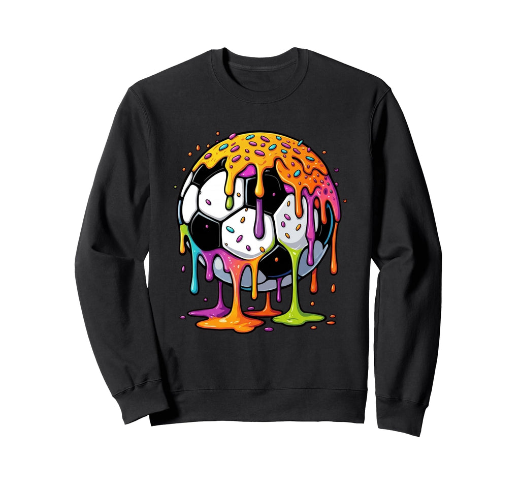 Melting Soccer Ball Rainbow Sweatshirt - Casual Everyday Wear for Adults - T-Shirt, Sweatshirt, Hoodie