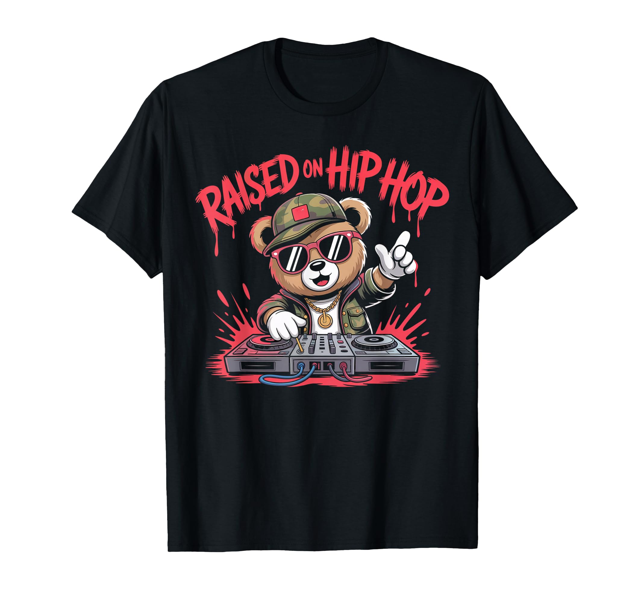 Camouflage Rapper Teddy Bear T-Shirt - Casual Everyday Wear for Adults - T-Shirt, Sweatshirt, Hoodie