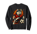 Husky Dog Playing Soccer Sports Sweatshirt - Fun Novelty Design for Adults - T-Shirt, Sweatshirt, Hoodie