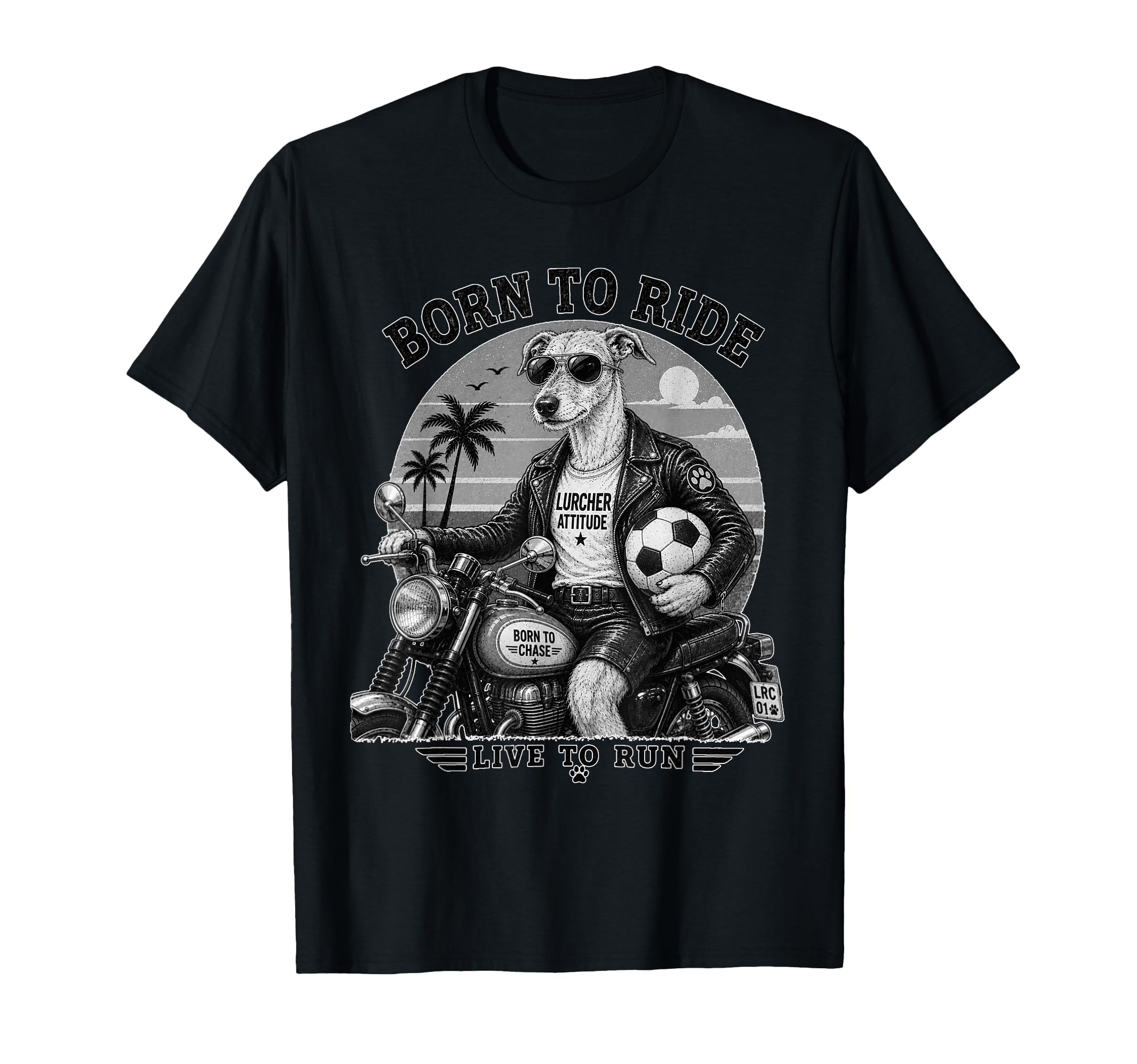 Lurcher Motorbike Love Footbal Soccer T-Shirt - Aesthetic Graphic Unisex - T-Shirt, Sweatshirt, Hoodie