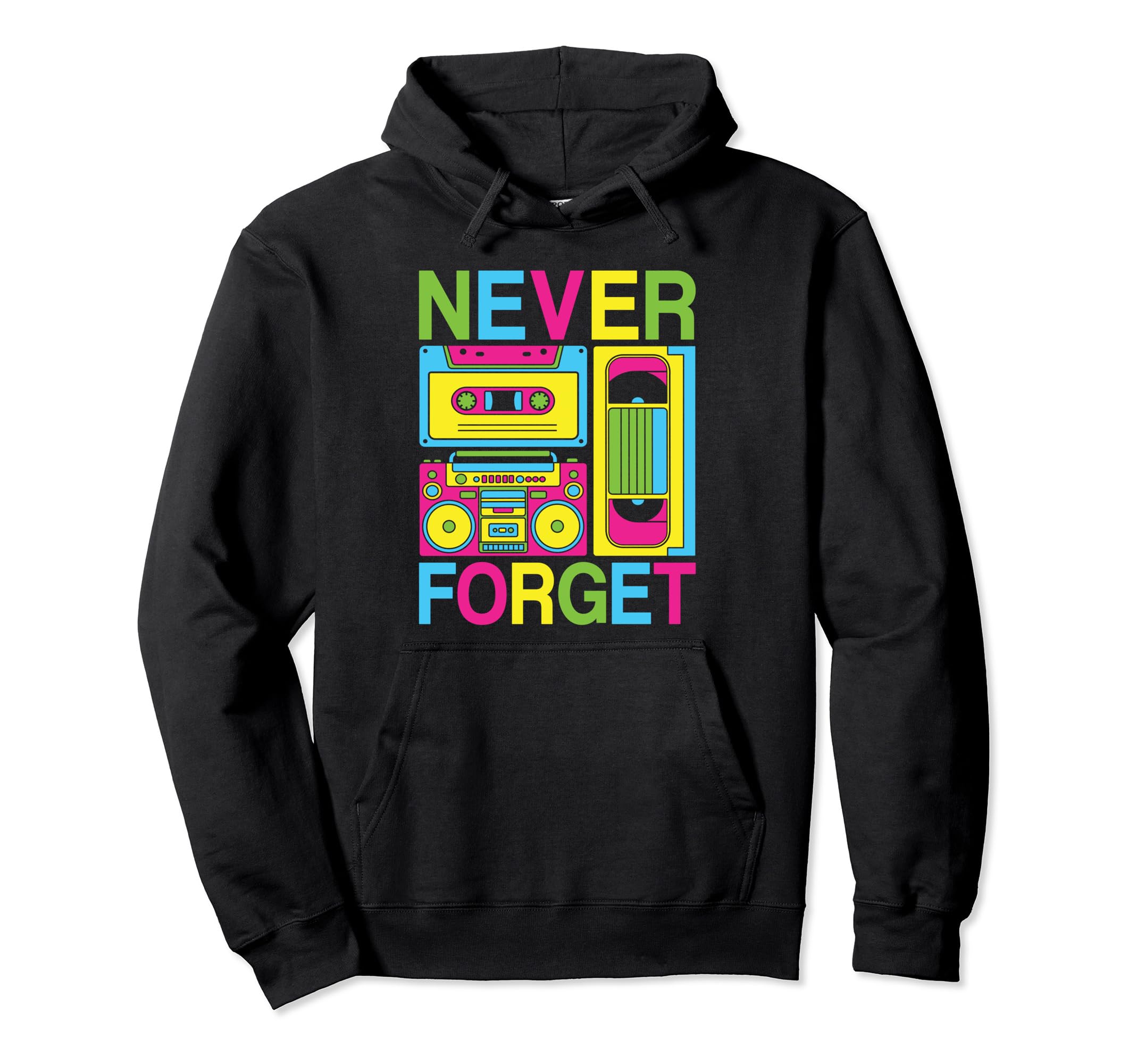 Never Forget 80S 90S Cassette Tape Hoodie - Streetwear Style for Adults - T-Shirt, Sweatshirt, Hoodie