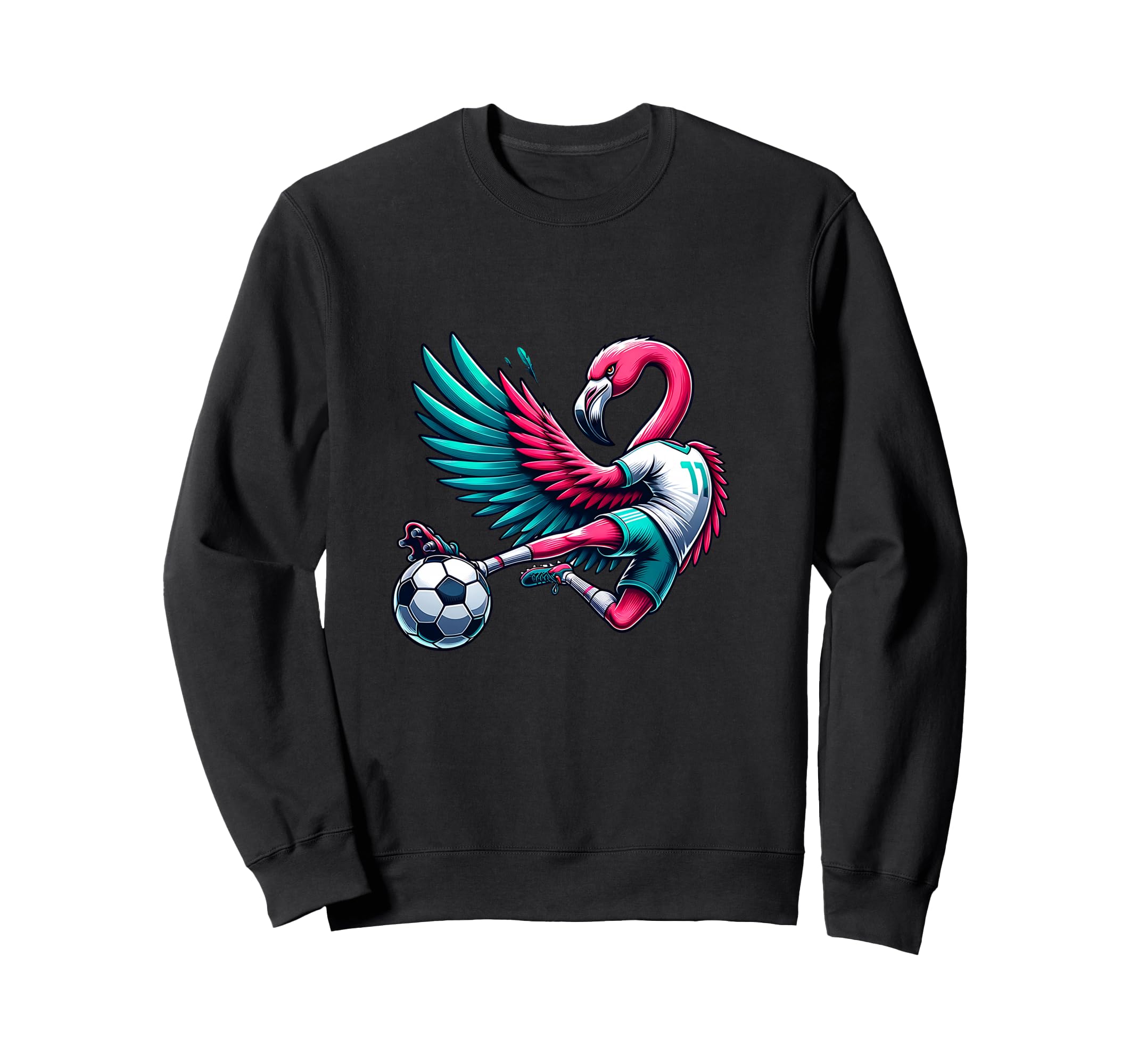 Flamingo Football Striker 11 Kicking Sweatshirt - Streetwear Style Unisex - T-Shirt, Sweatshirt, Hoodie
