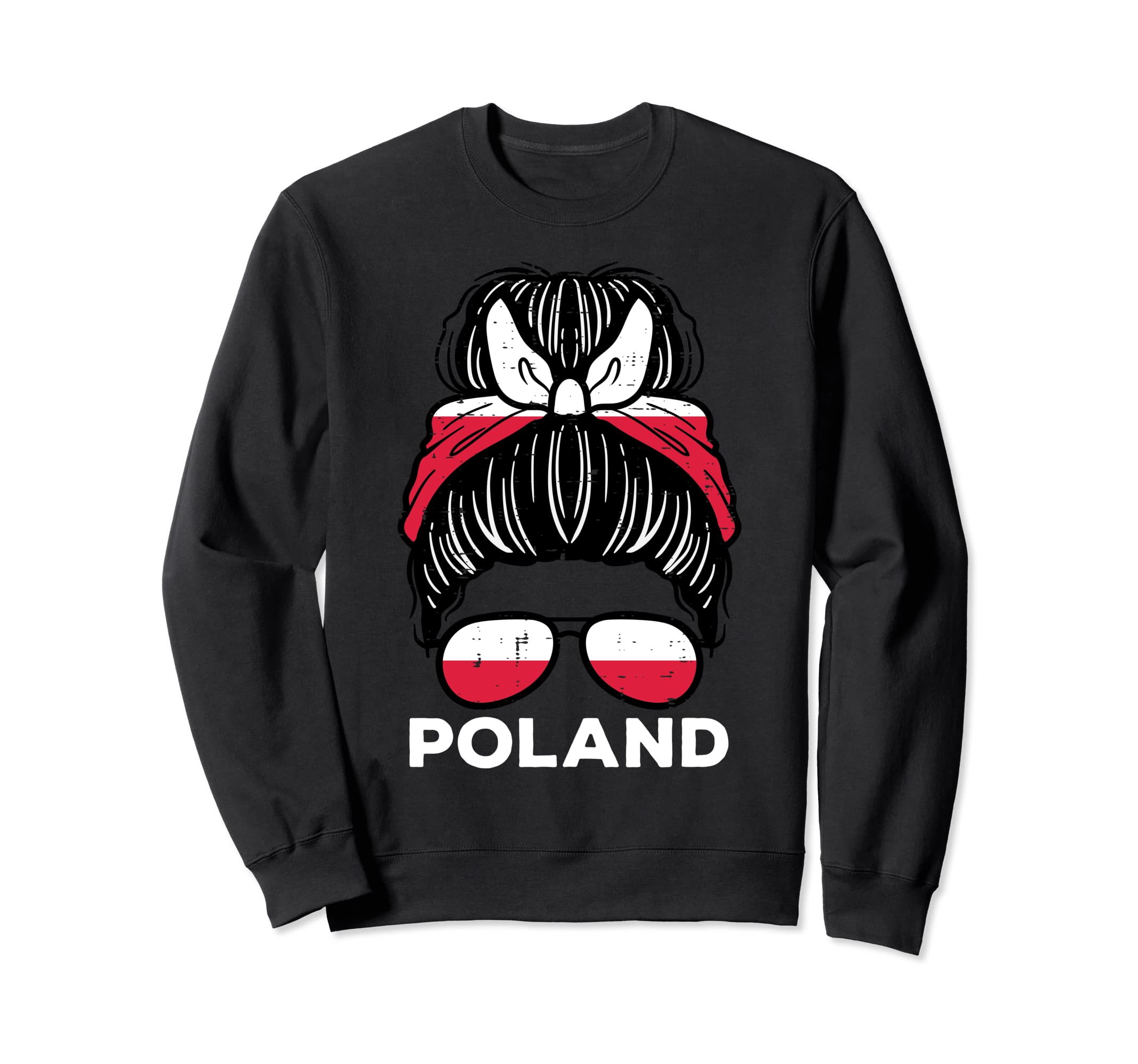 Poland Flag Polish Hairbun Sweatshirt - Streetwear Style Men Women - T-Shirt, Sweatshirt, Hoodie