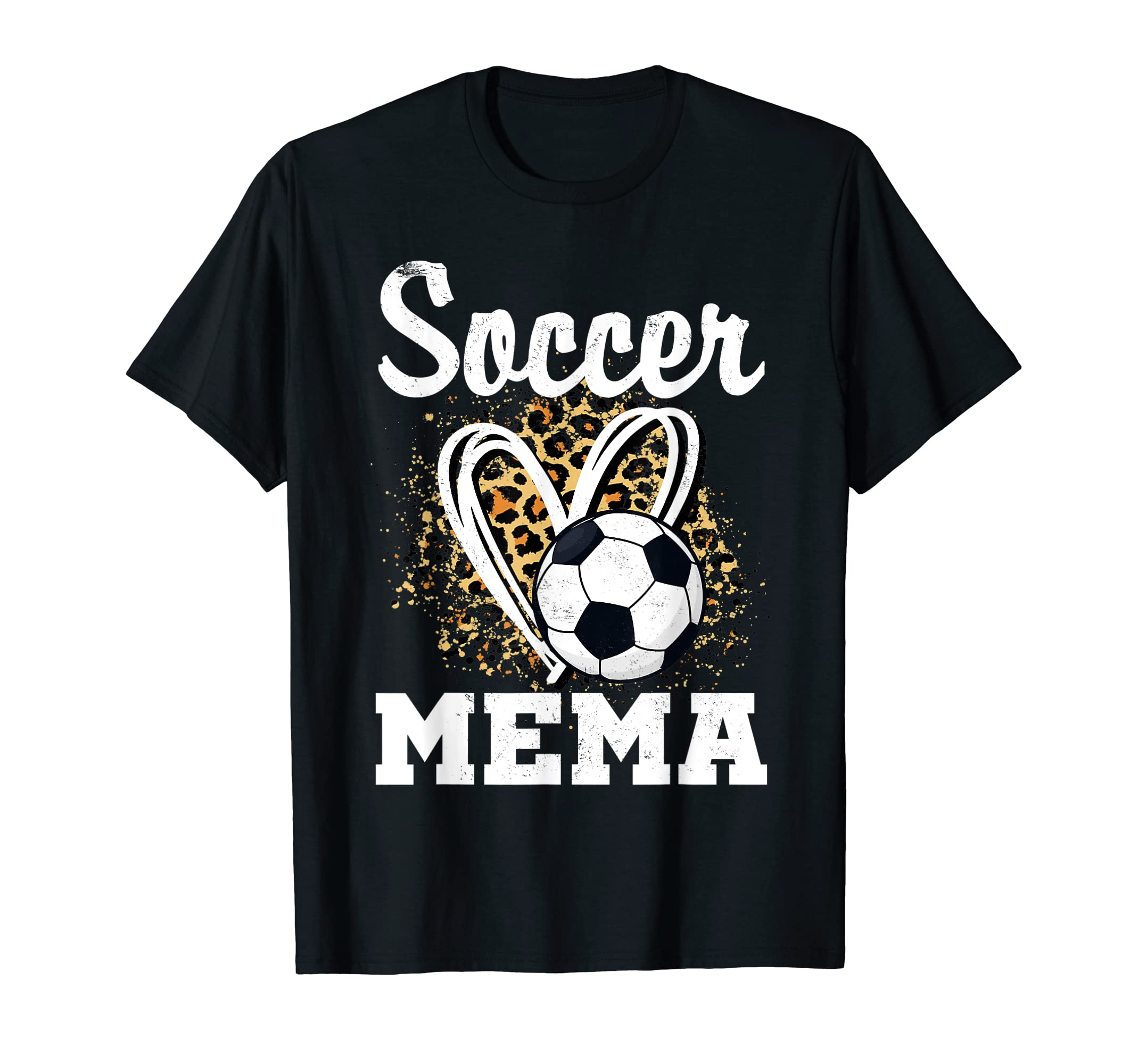 Soccer Grandma Leopard Heart Soccer T-Shirt - Fun Novelty Design Men Women - T-Shirt, Sweatshirt, Hoodie