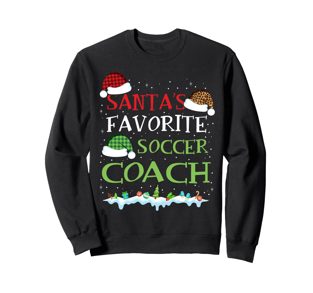 Santas Favorite Soccer Coach Fun Sweatshirt - Aesthetic Graphic for Adults - T-Shirt, Sweatshirt, Hoodie