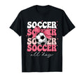 Groovy Soccer Coquette Bow Soccer All Day T-Shirt - Custom Art Print Unisex - T-Shirt, Sweatshirt, Hoodie