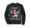 Merry Liftmas Ugly Miss Santa Gym Sweatshirt - Graphic Print for Adults - T-Shirt, Sweatshirt, Hoodie