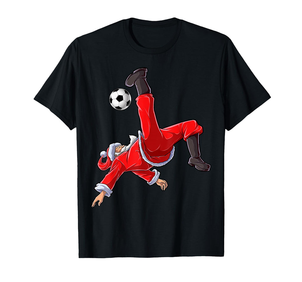 Santa Soccer Bicycle Kick Ball Sports T-Shirt - Unique Graphic Unisex - T-Shirt, Sweatshirt, Hoodie