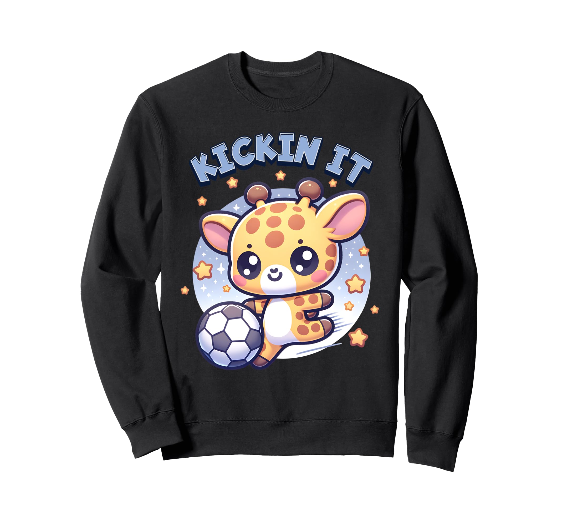 Kickin It Soccer Player Giraffe Ball Sweatshirt - Unique Graphic Unisex - T-Shirt, Sweatshirt, Hoodie