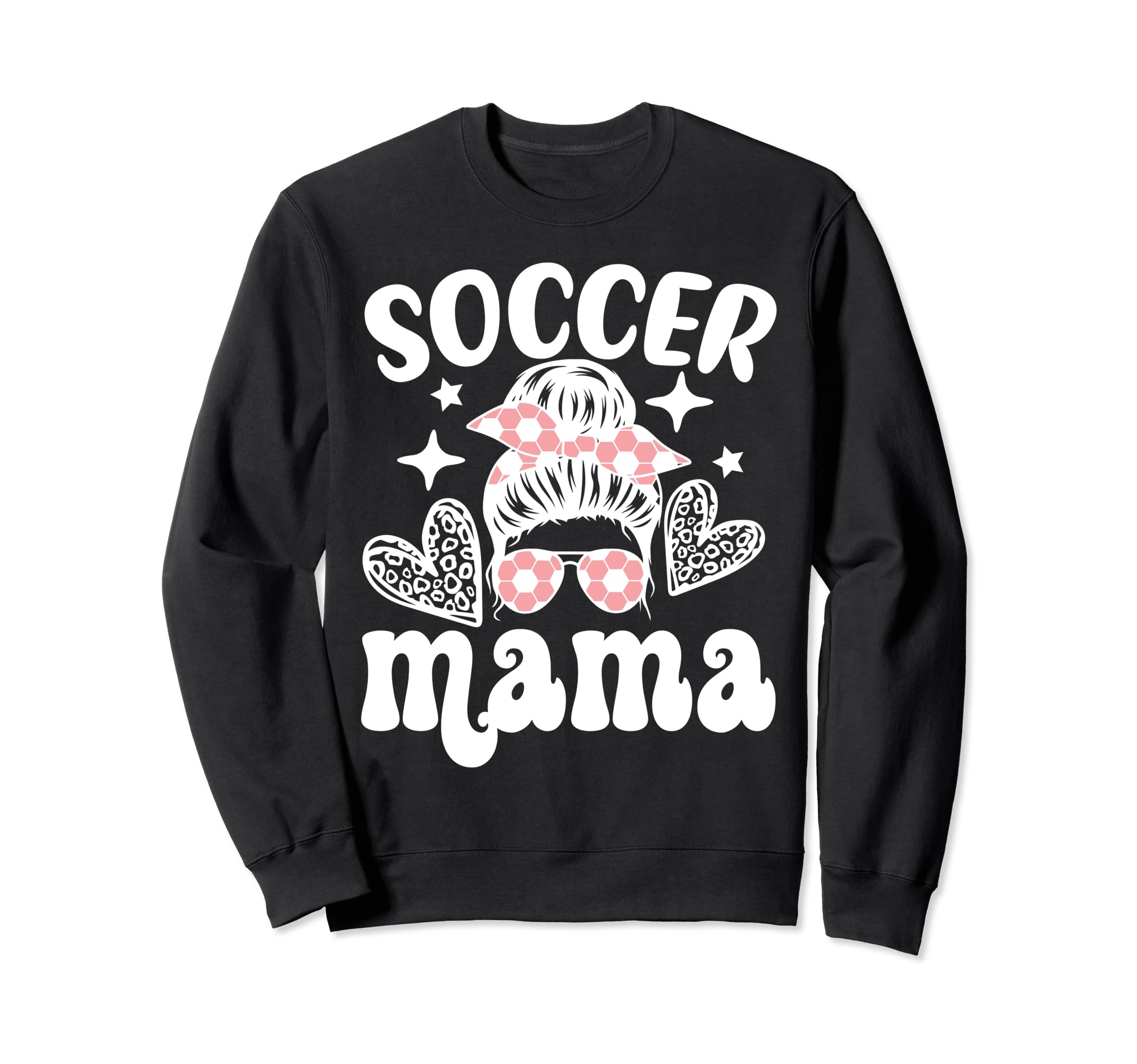 Soccer Mama Messy Bun Soccer Sweatshirt - Fun Novelty Design Men Women - T-Shirt, Sweatshirt, Hoodie