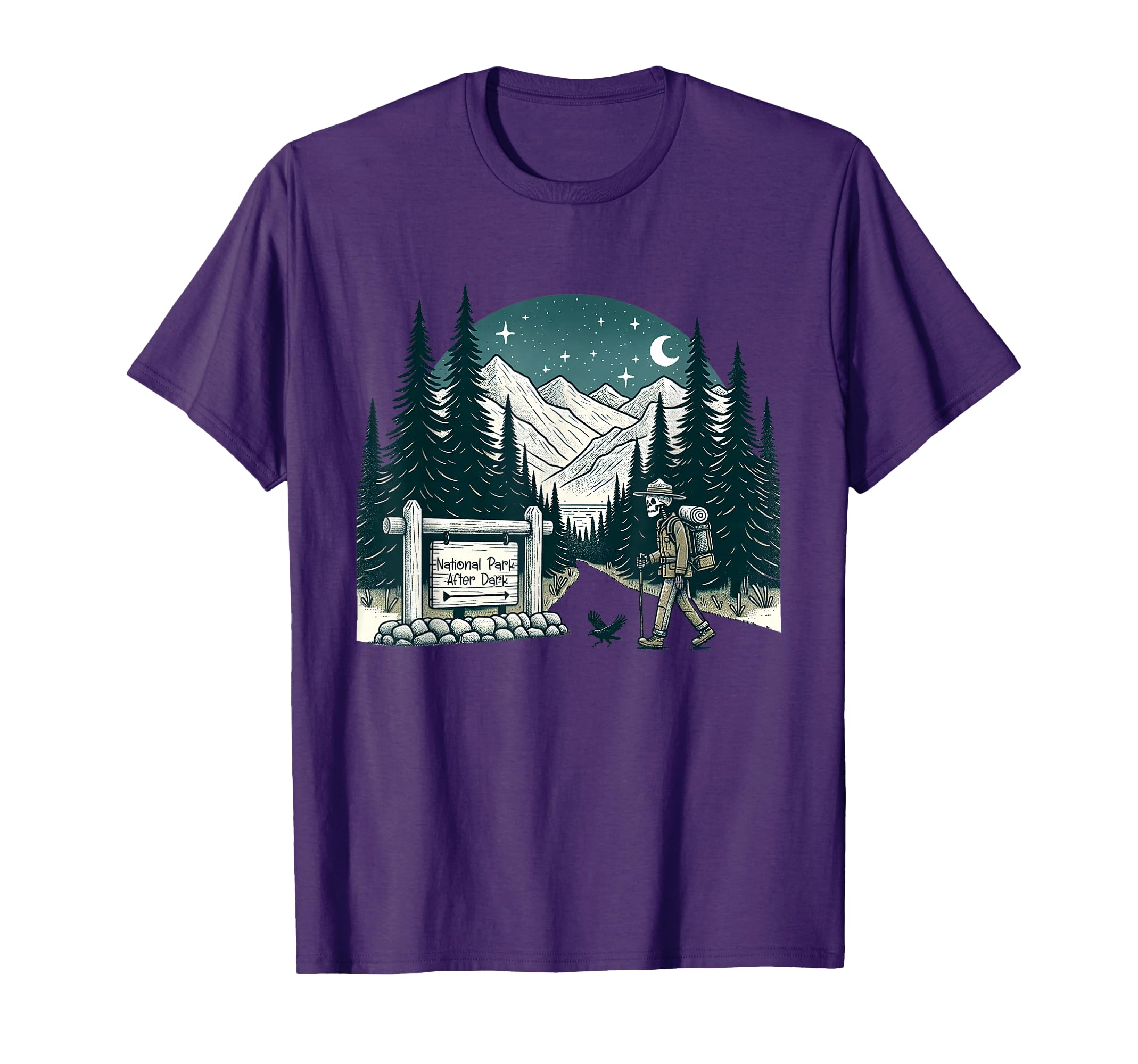 National Park After Dark Skeleton T-Shirt - Fun Novelty Design for Adults - T-Shirt, Sweatshirt, Hoodie