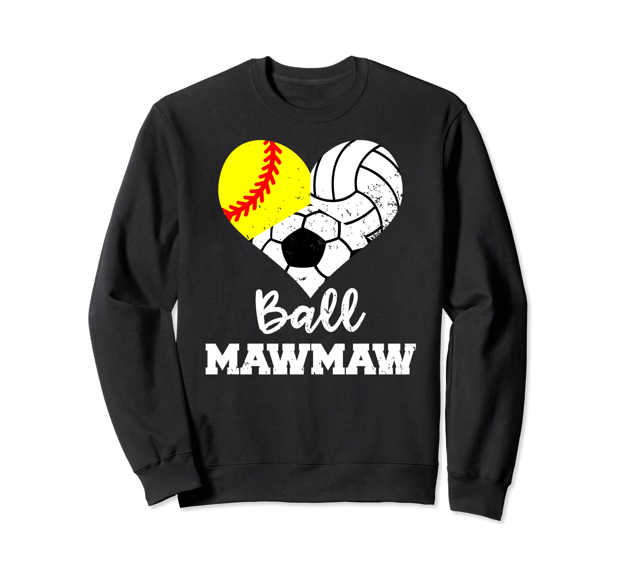 Ball Mawmaw Heart Funny Softball Sweatshirt - Custom Art Print Unisex - T-Shirt, Sweatshirt, Hoodie