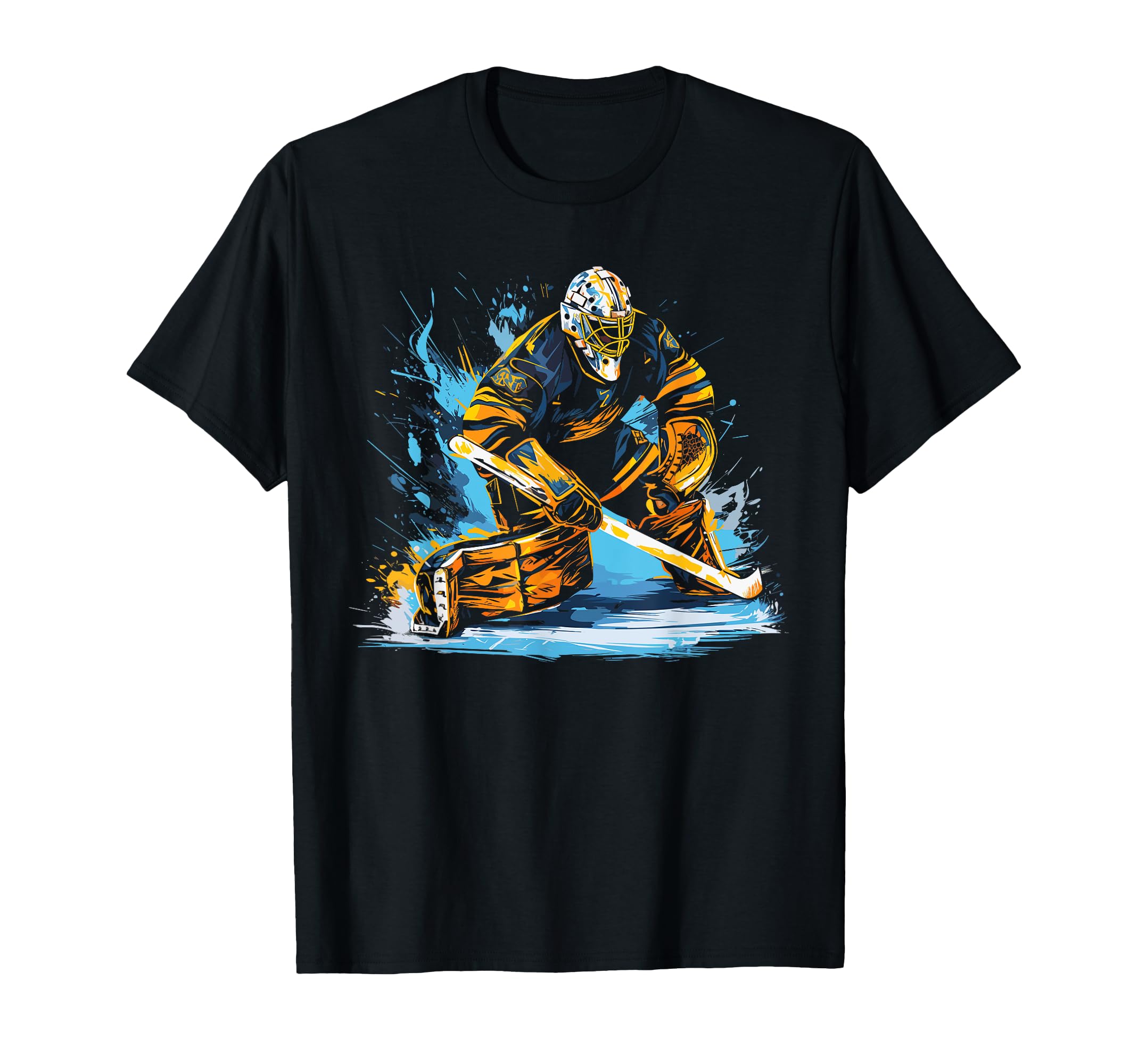 Ice Hockey Goalie Goaltender Keeper T-Shirt - Custom Art Print Men Women - T-Shirt, Sweatshirt, Hoodie