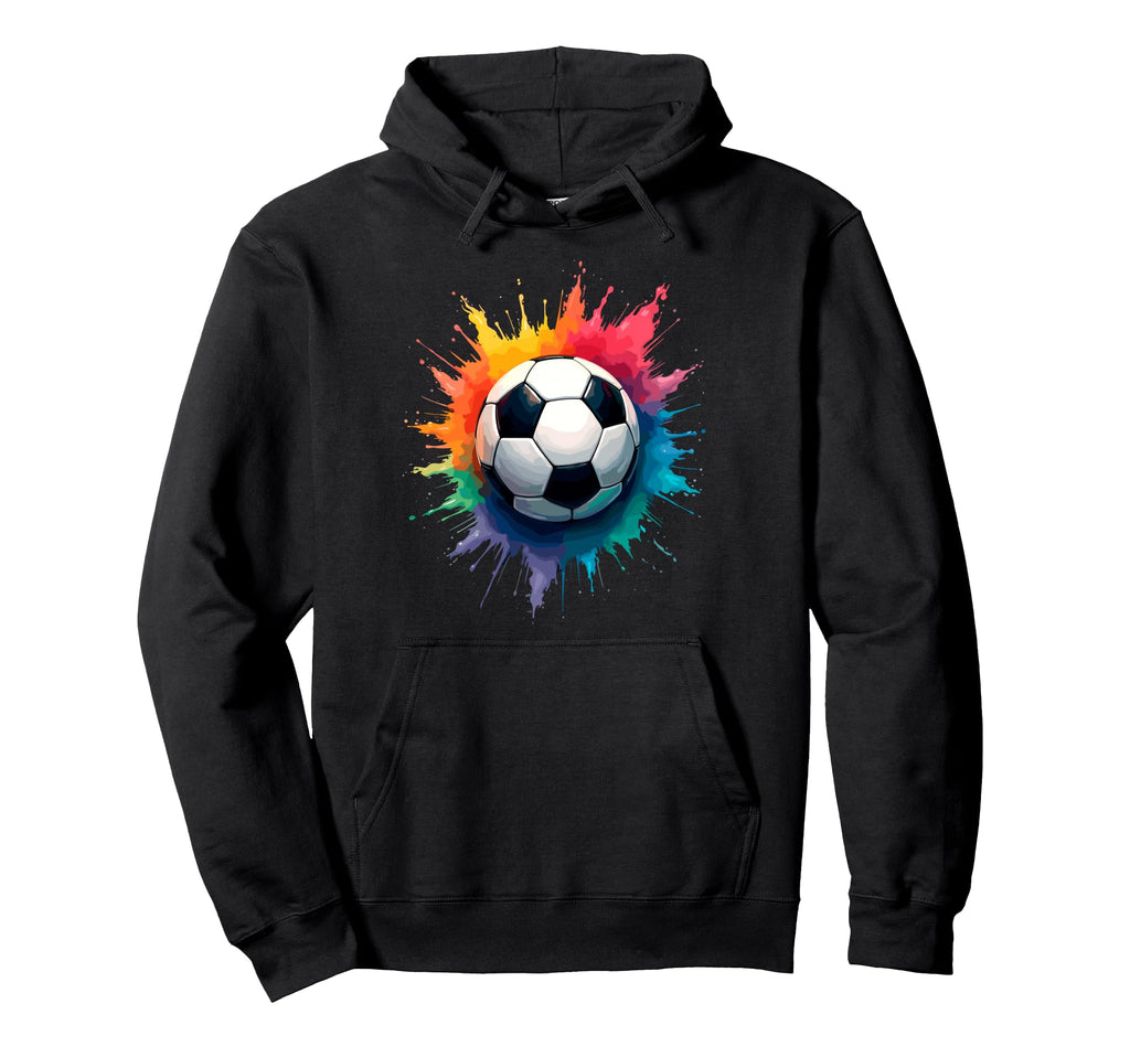 Colorful Splash Art Soccer Football Hoodie - Trendy Graphic for Adults - T-Shirt, Sweatshirt, Hoodie