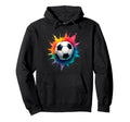Colorful Splash Art Soccer Football Ball Hoodie - Graphic Print Men Women - T-Shirt, Sweatshirt, Hoodie