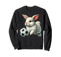 Bunny Rabbit Playing Soccer Football Sweatshirt - Graphic Print for Adults - T-Shirt, Sweatshirt, Hoodie