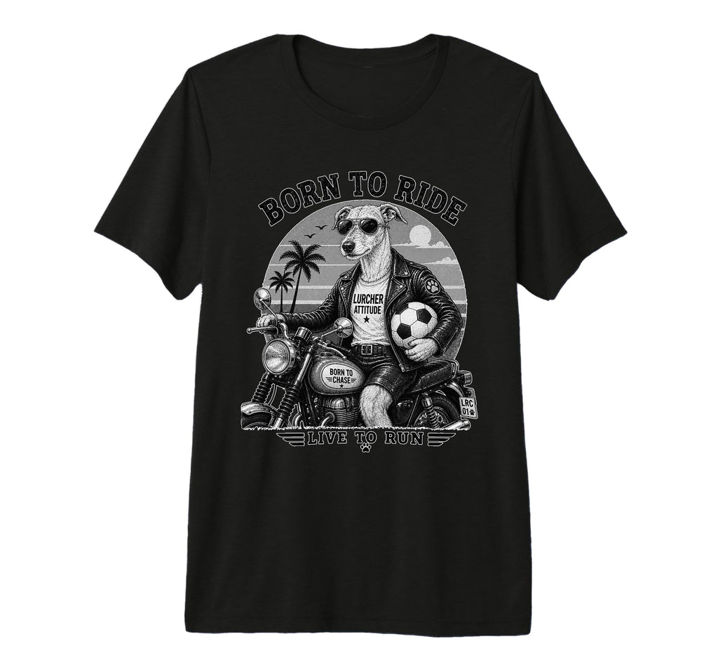 Lurcher Motorbike Love Footbal Soccer T-Shirt - Novelty Apparel Unisex - T-Shirt, Sweatshirt, Hoodie