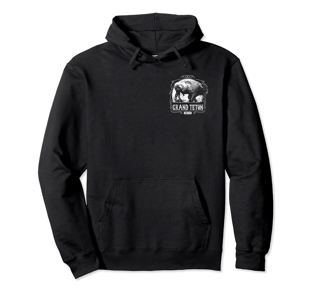 Grand Teton National Park Bison Wyoming Hoodie - Unique Graphic Unisex - T-Shirt, Sweatshirt, Hoodie
