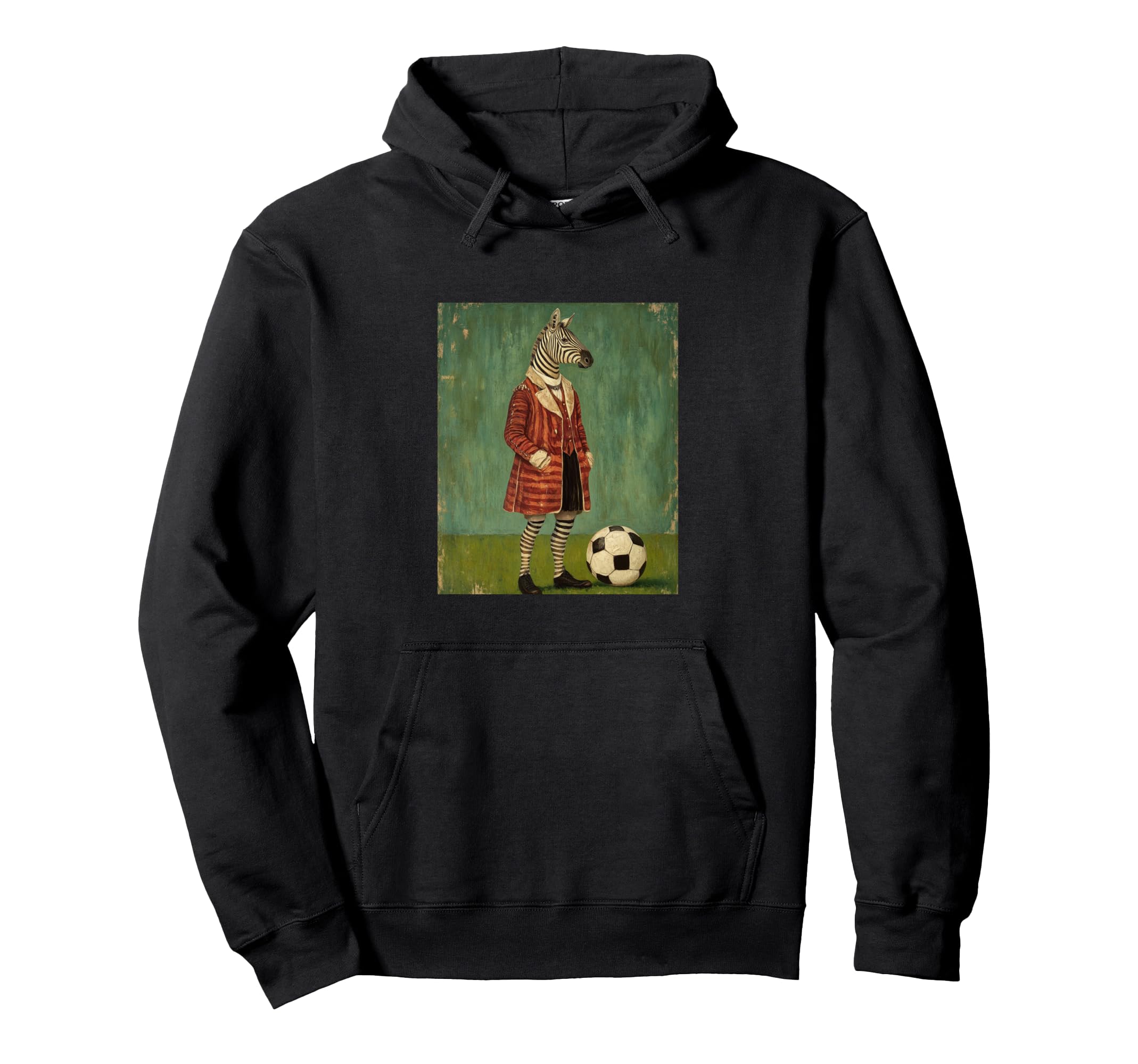 Funny Zebra Playing Soccer Weird Zebra Hoodie - Graphic Print Unisex - T-Shirt, Sweatshirt, Hoodie