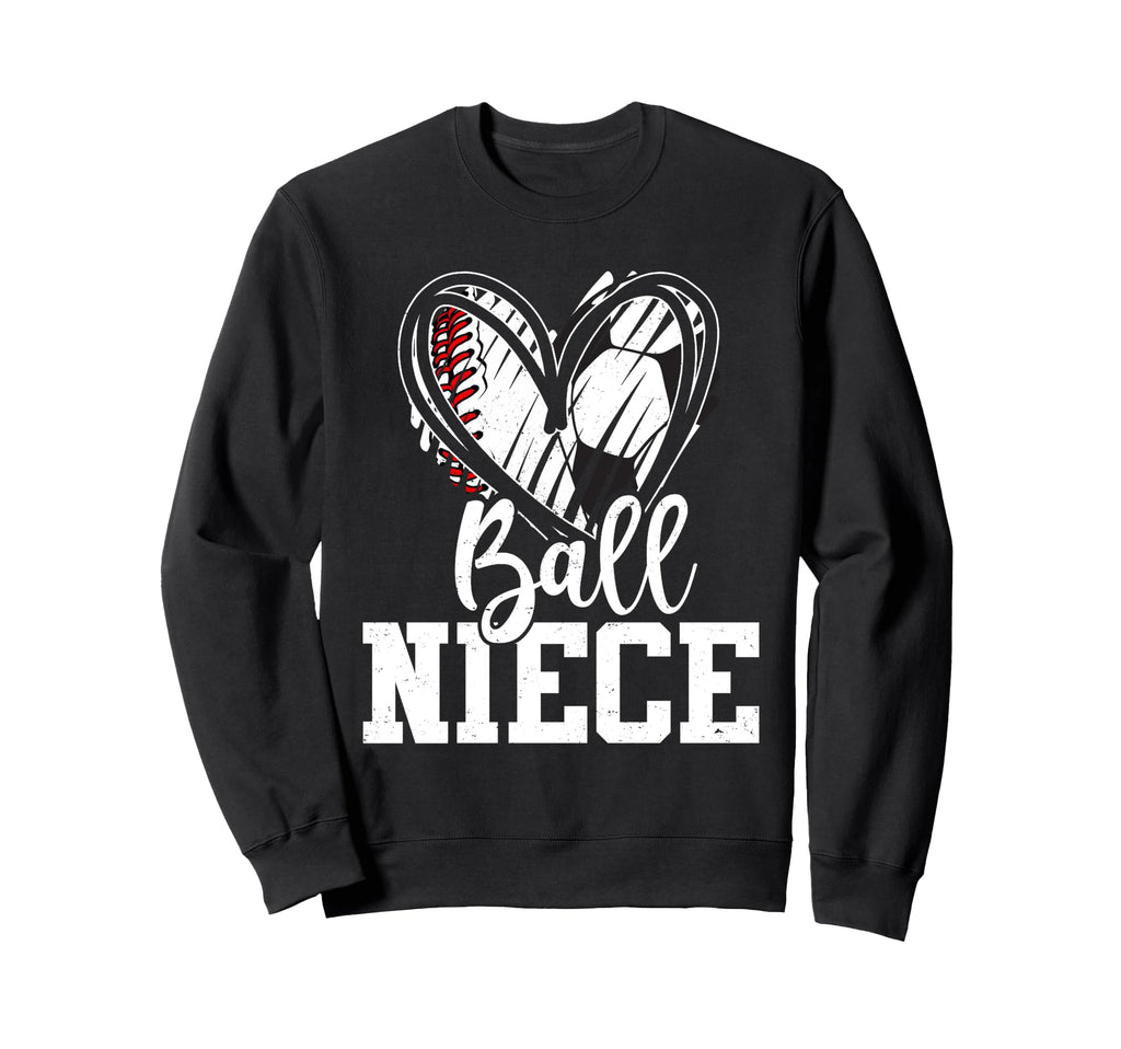 Ball Niece Heart Baseball Soccer Ball Hoodie - Fun Novelty Design Unisex - T-Shirt, Sweatshirt, Hoodie