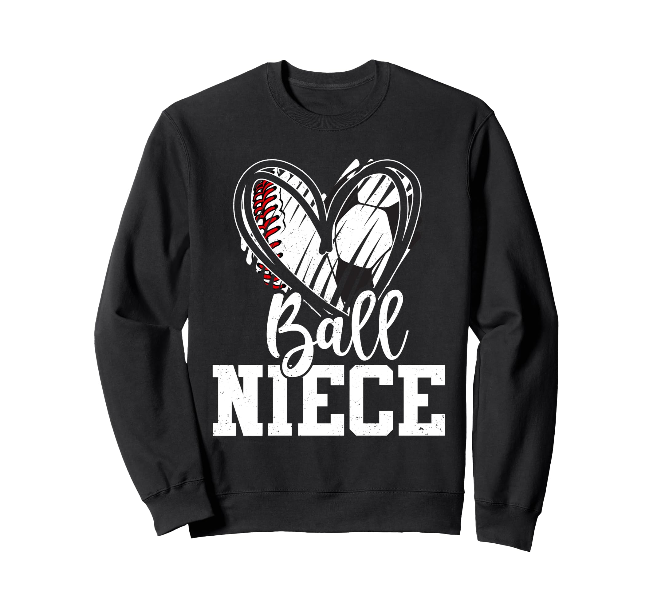 Ball Niece Heart Baseball Soccer Ball Hoodie - Fun Novelty Design Unisex - T-Shirt, Sweatshirt, Hoodie