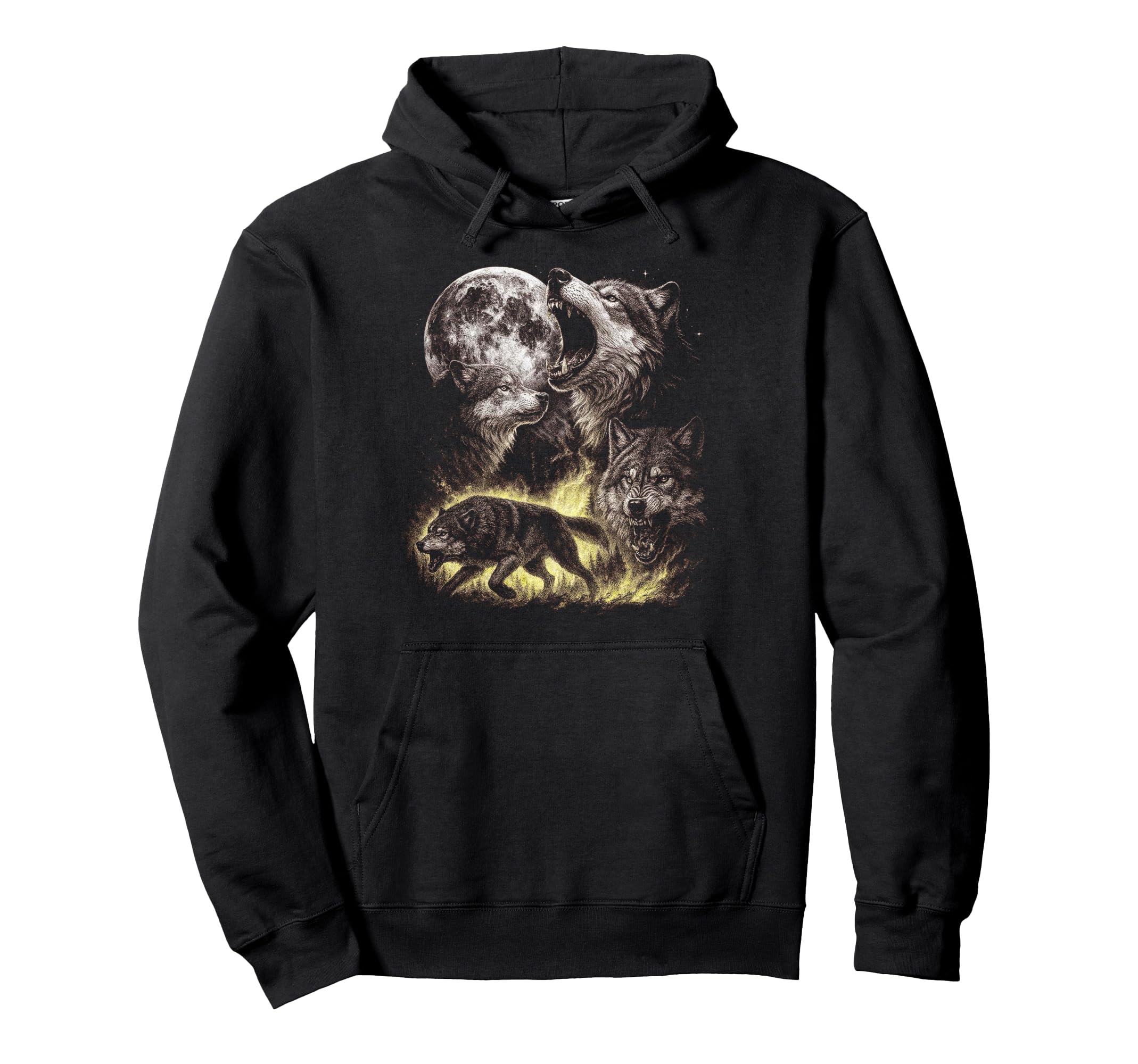 Wolf Animal Grunge Aesthetic 90S Hoodie - Trendy Graphic for Adults - T-Shirt, Sweatshirt, Hoodie