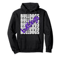 Bulldogs Purple School Sports Fan Team Hoodie - Custom Art Print Men Women - T-Shirt, Sweatshirt, Hoodie