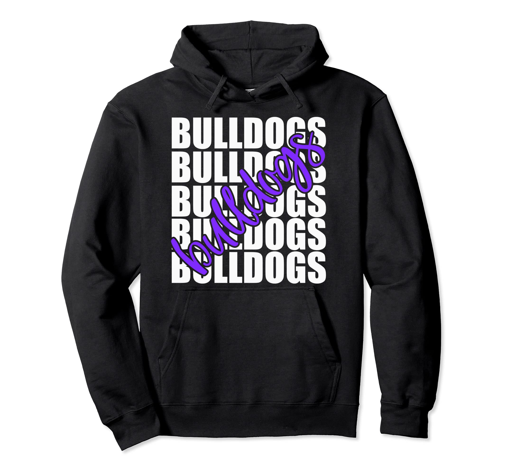 Bulldogs Purple School Sports Fan Team Hoodie - Custom Art Print Men Women - T-Shirt, Sweatshirt, Hoodie