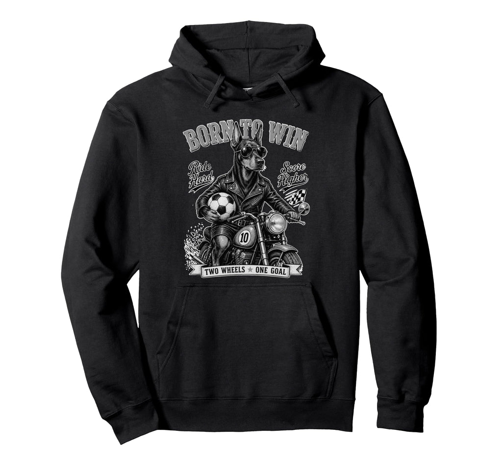 Doberman Pinscher Ride Motorbike Love Hoodie - Graphic Print for Adults - T-Shirt, Sweatshirt, Hoodie