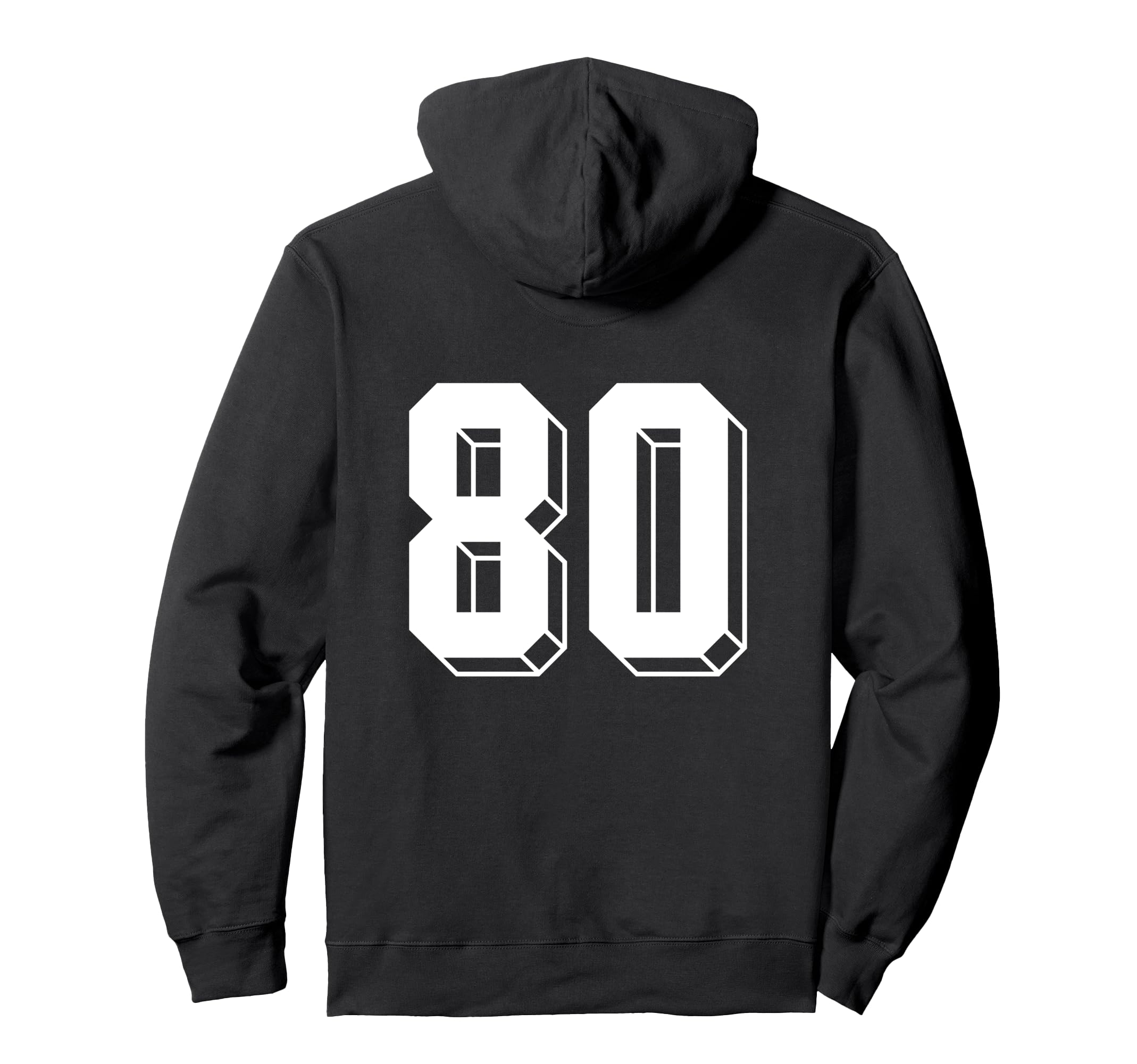Number 80 Backside 80S 90S Team Hoodie - Minimalist Print for Adults - T-Shirt, Sweatshirt, Hoodie