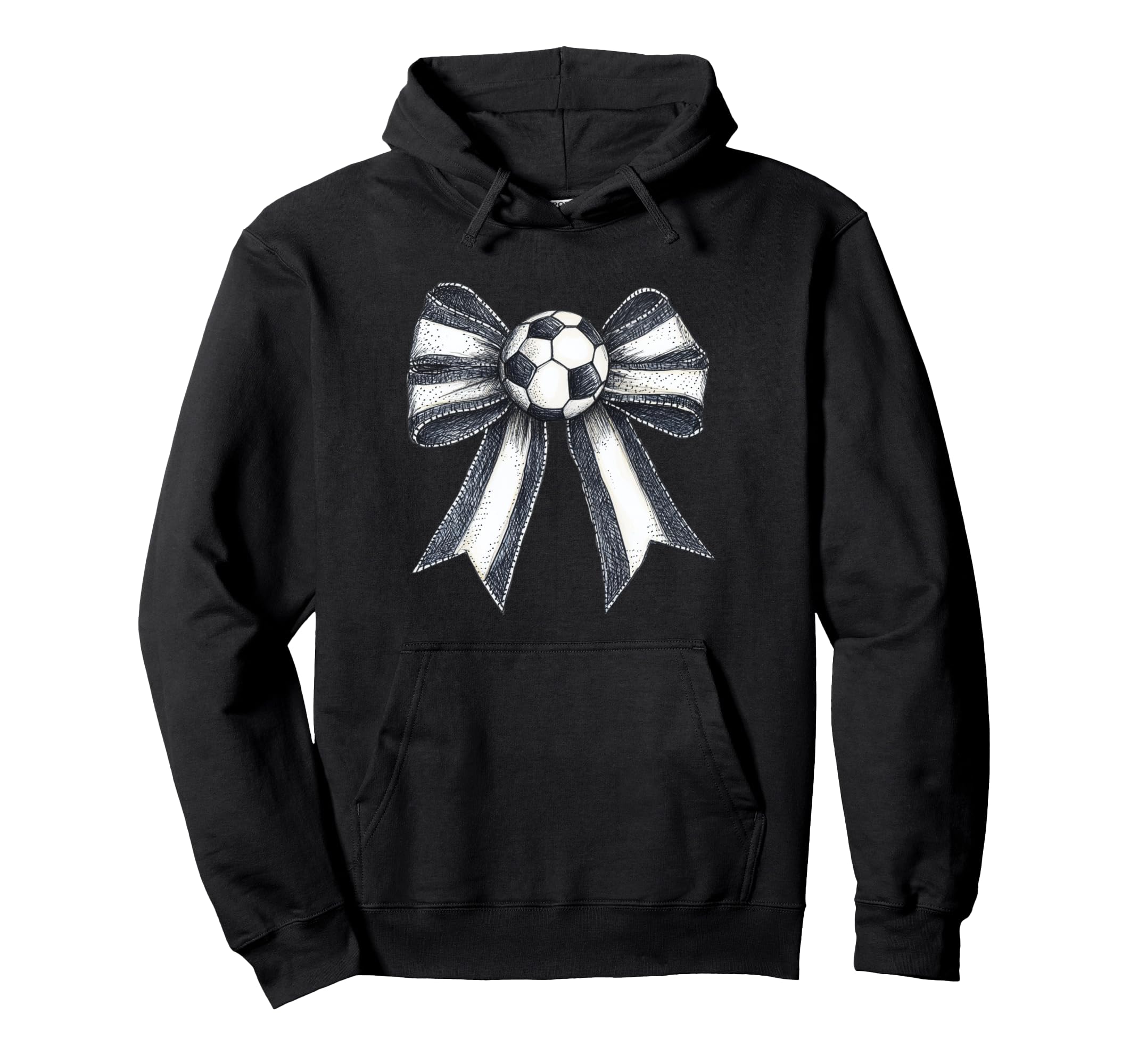 Soccer Coquette Bow Watercolor And Hoodie - Aesthetic Graphic for Adults - T-Shirt, Sweatshirt, Hoodie